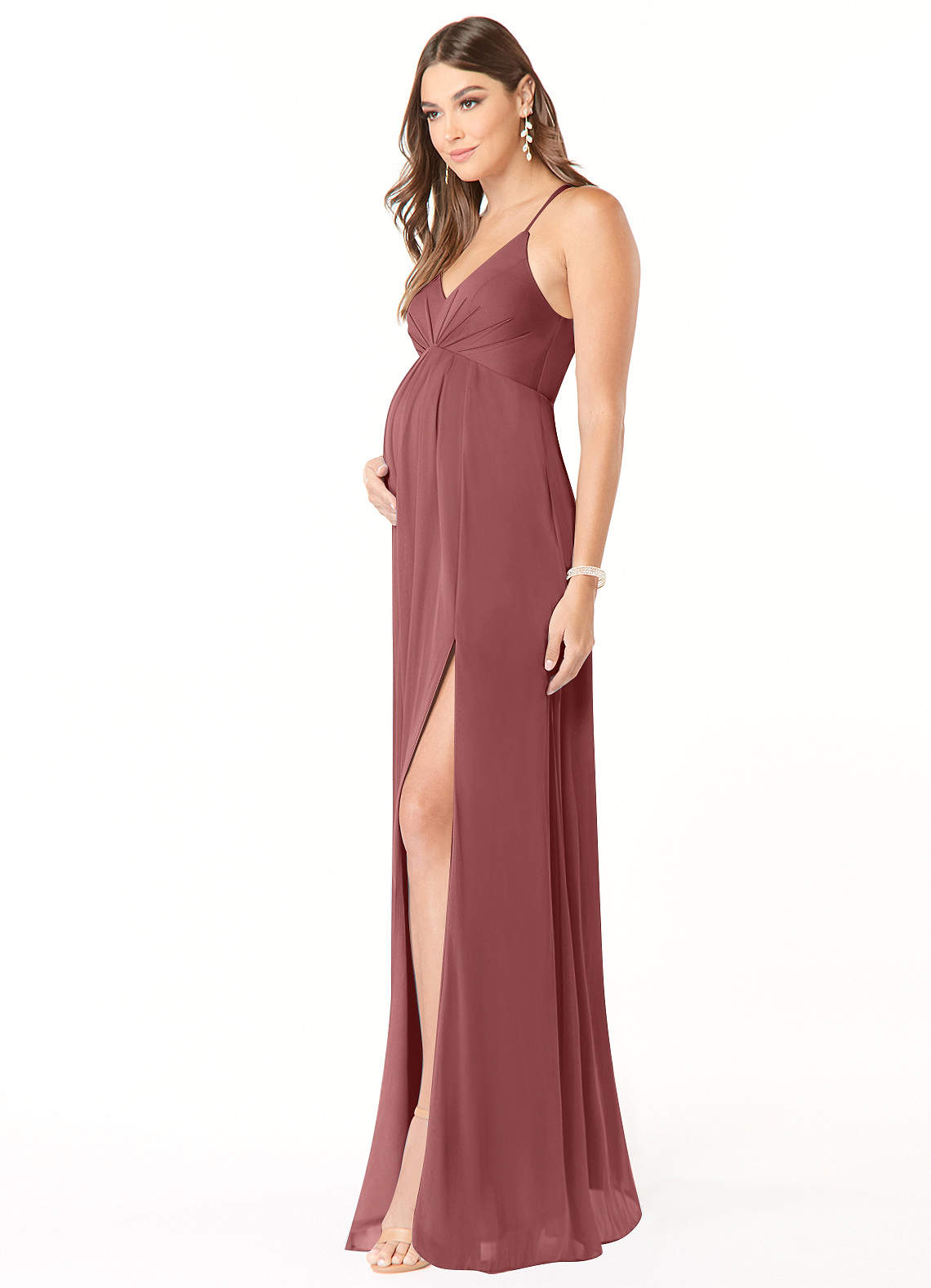 Annabelle A-Line V-Neck Mesh Bridesmaid Dress in Amethyst