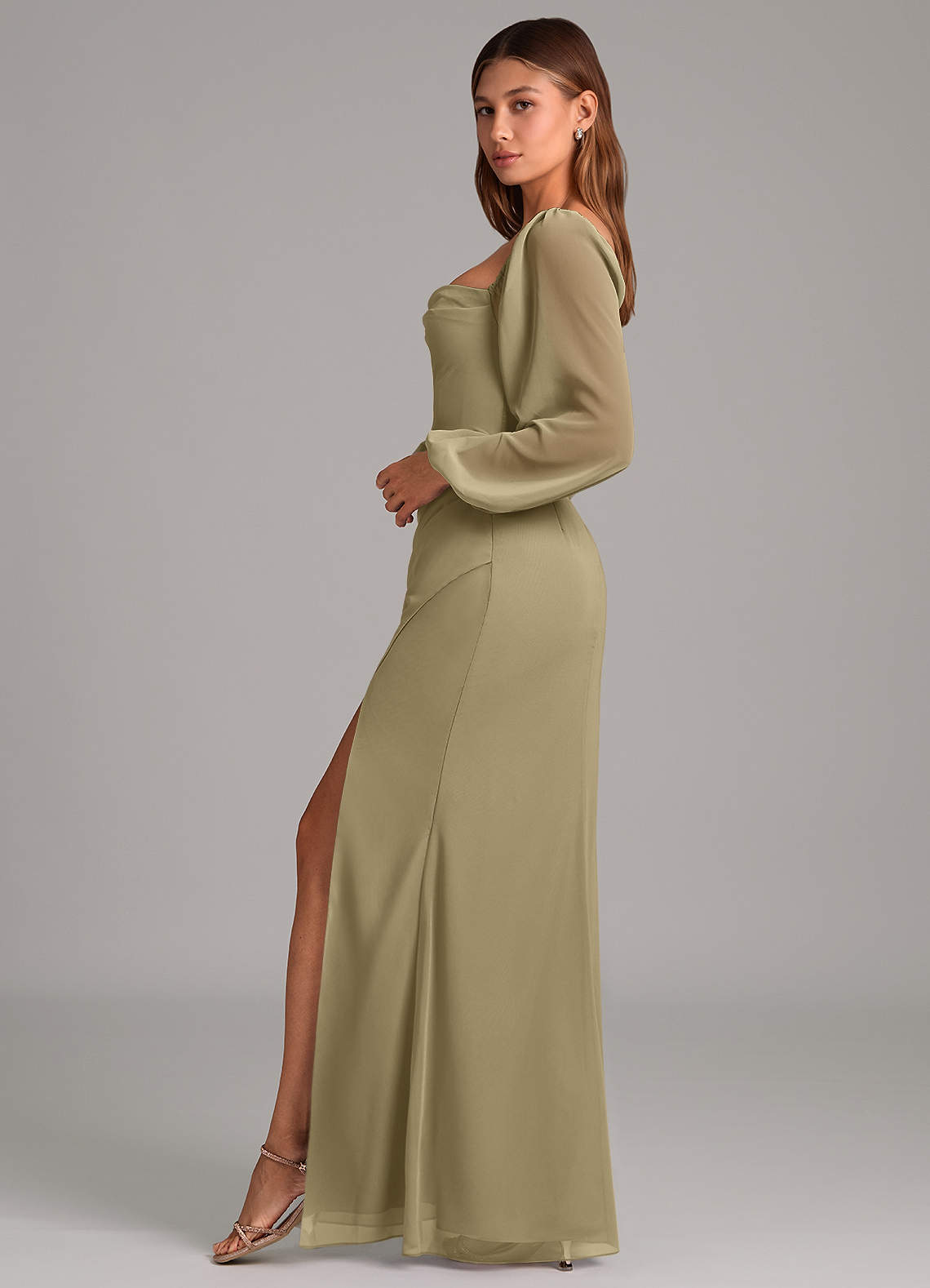 Brixley Mermaid Sweetheart Chiffon Bridesmaid Dress in Moss Green