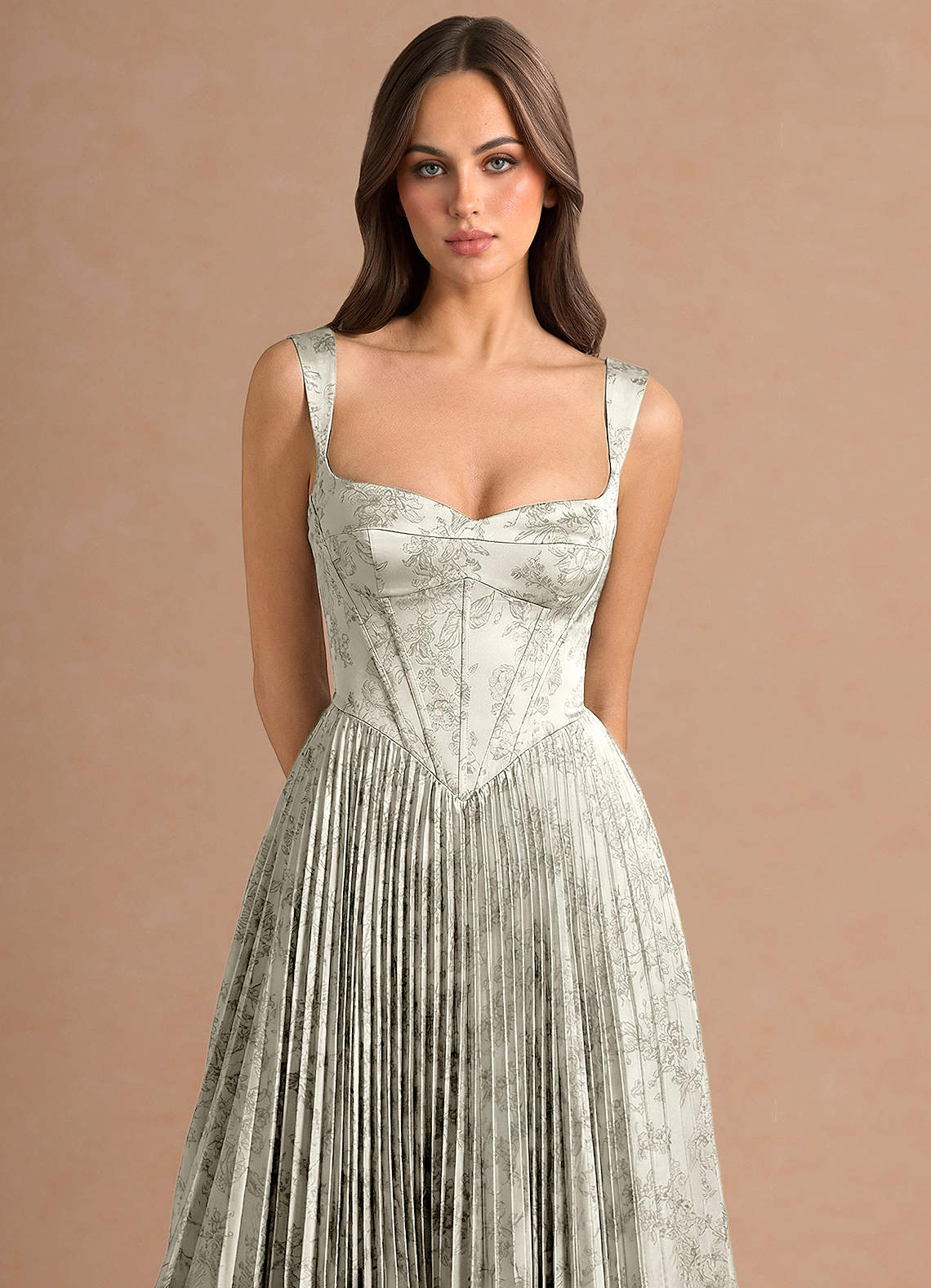 Isonelle A-Line Sweetheart Jacquard Wedding Guest Dress in Cream
