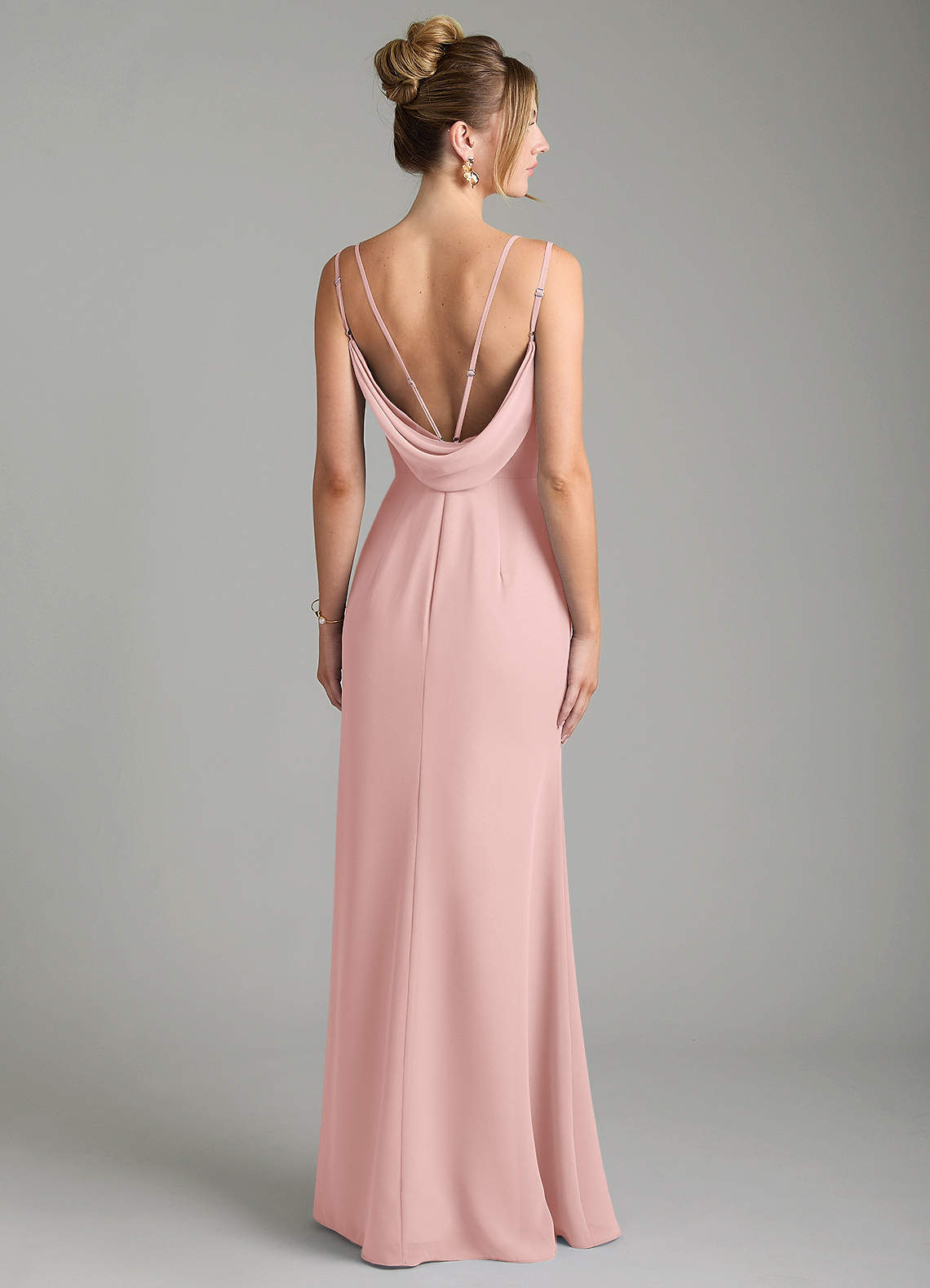 Egypt Sheath Sweetheart Chiffon Bridesmaid Dress in Powder Pink