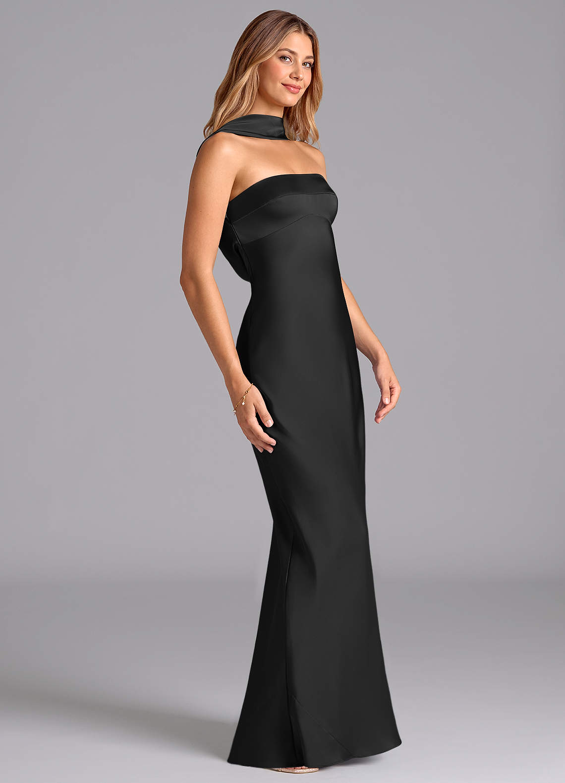 Lusinda Mermaid Strapless Stretch Satin Bridesmaid Dress