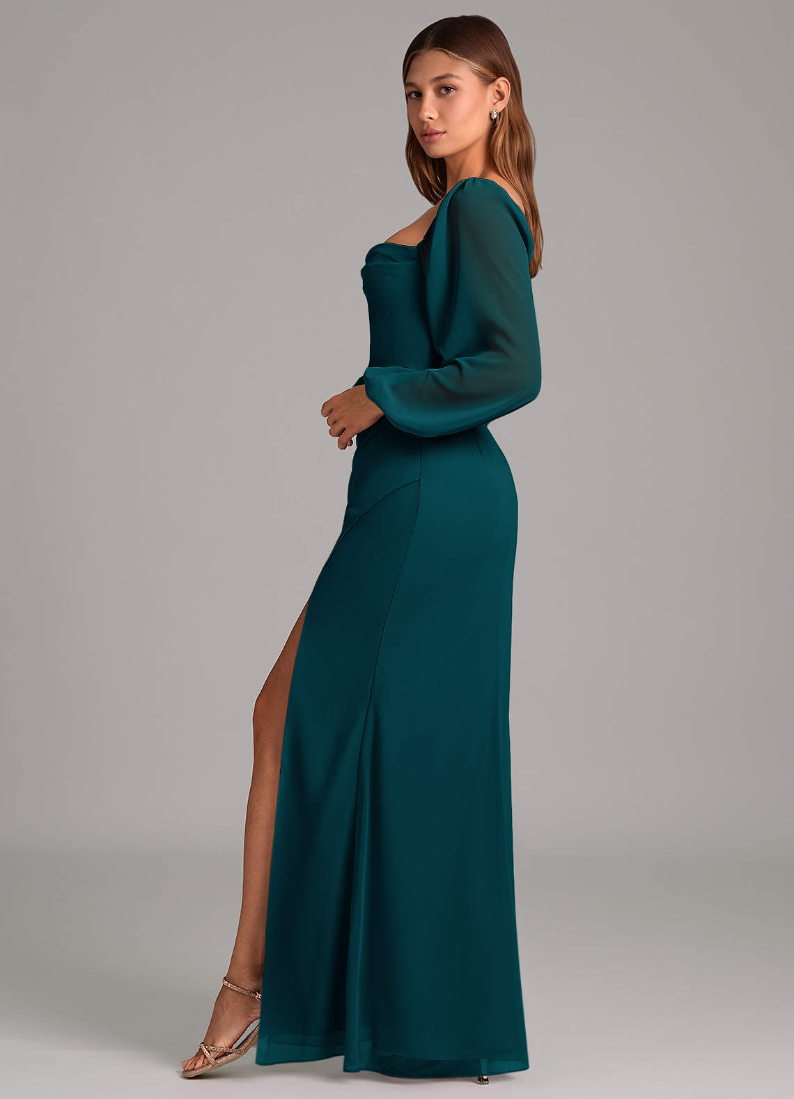 Brixley Mermaid Sweetheart Chiffon Bridesmaid Dress in Pine