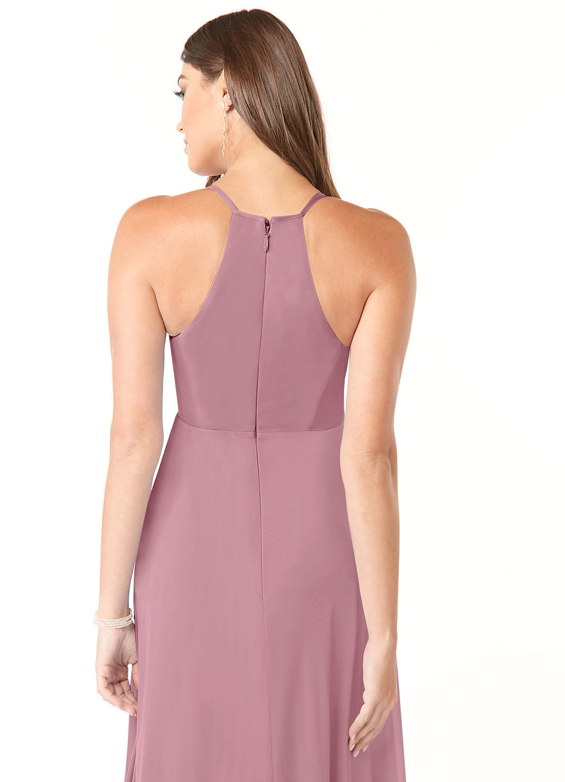 Annabelle A-Line V-Neck Mesh Bridesmaid Dress in Vintage Mauve
