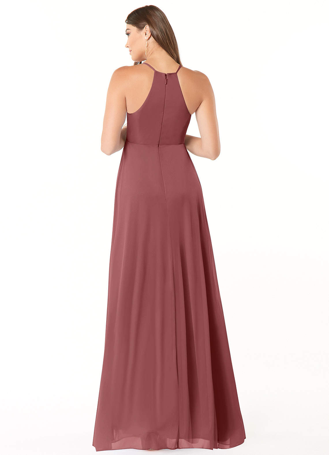 Annabelle A-Line V-Neck Mesh Bridesmaid Dress in Amethyst