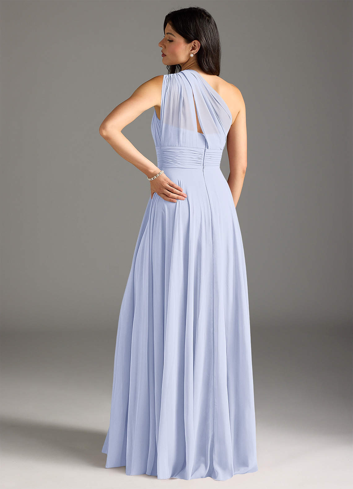 Charlize A-Line One-Shoulder Chiffon Bridesmaid Dress in Lavender