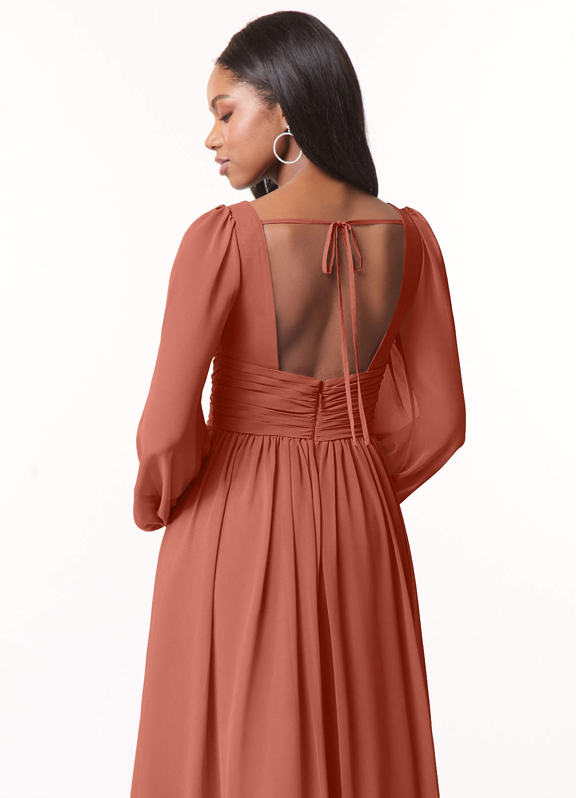 Norah A-Line V-Neck Chiffon Bridesmaid Dress in Clay