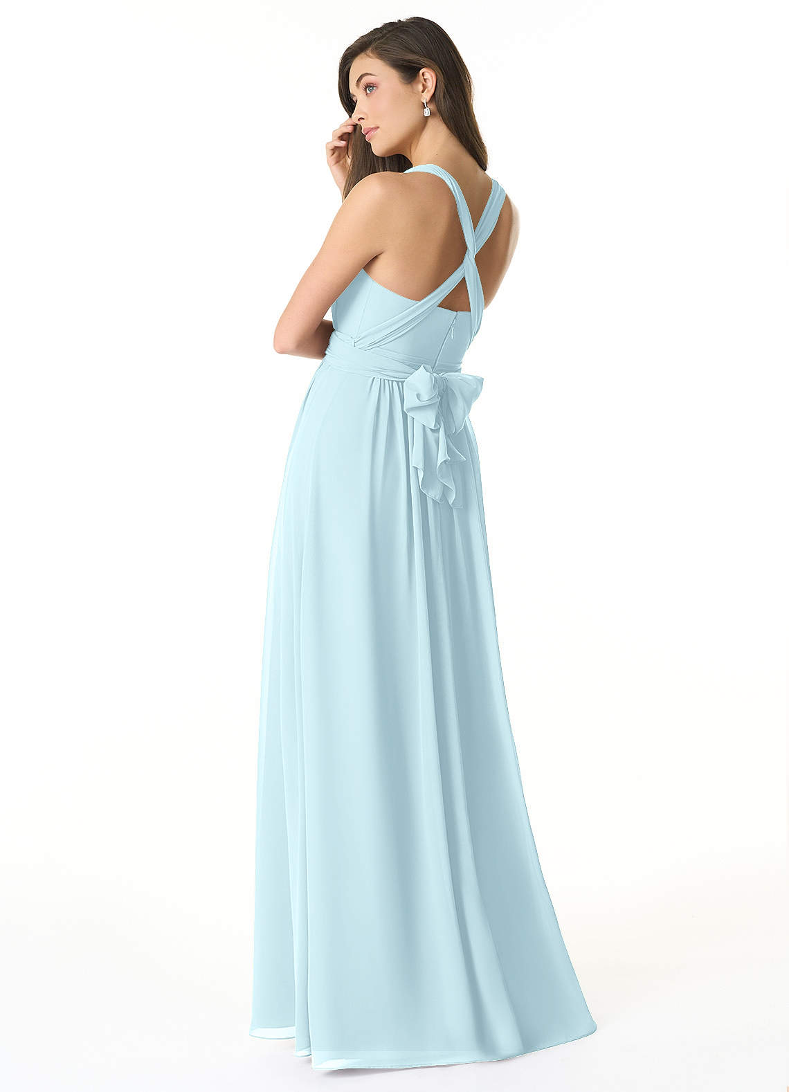 Olani A-Line V-Neck Chiffon Bridesmaid Dress in Cloud Blue