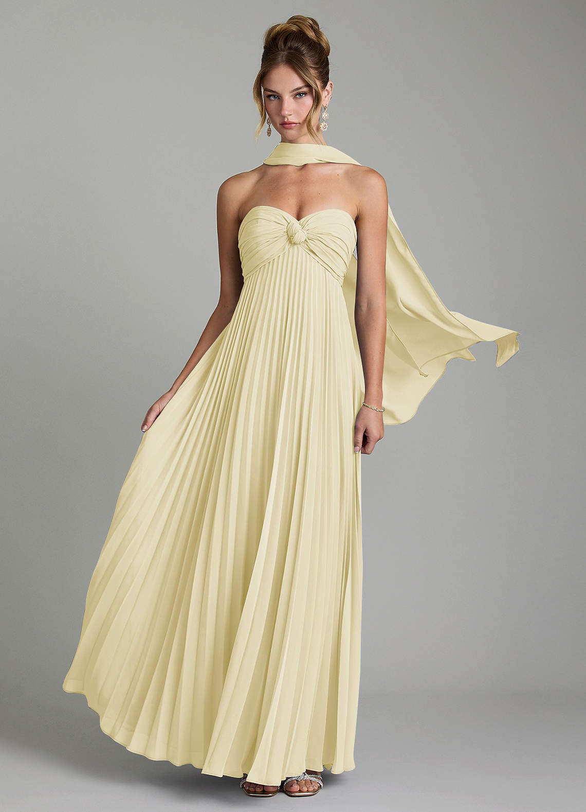 Tempest A-Line Sweetheart Chiffon Bridesmaid Dress in Lemon Sorbet