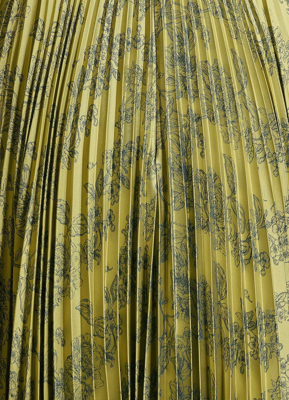 Vesper Pleated Knot-Neck Jacquard Wedding Guest Dress in Moss Navy