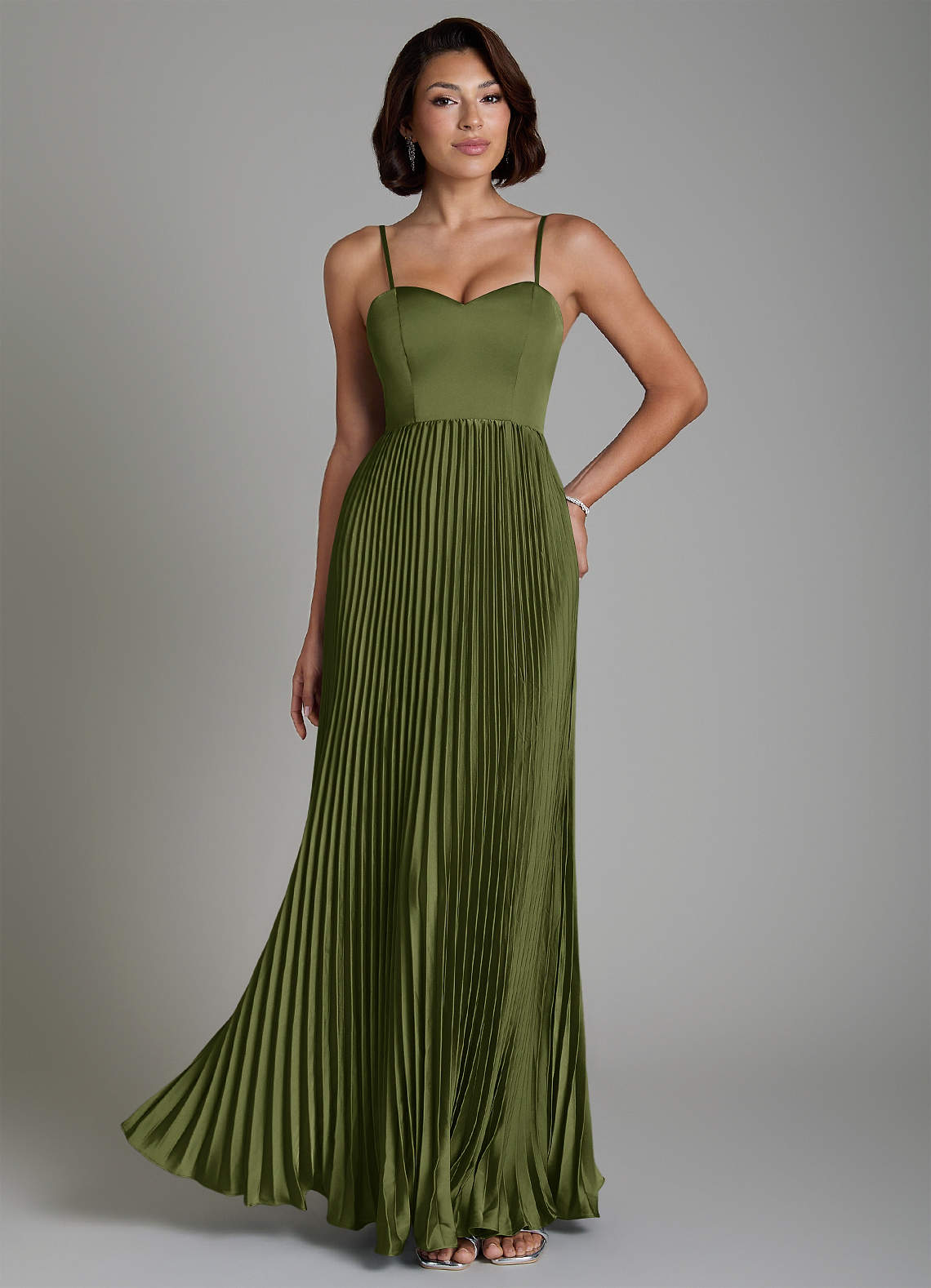 Micah A-Line Sweetheart Stretch Satin and Chiffon Bridesmaid Dress