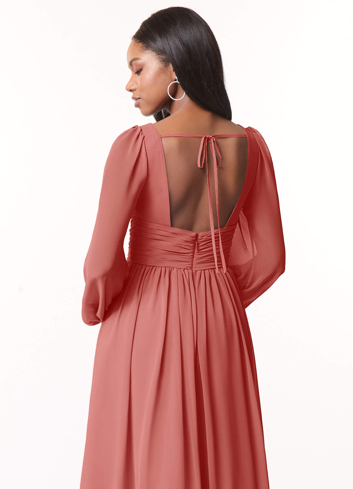 Norah A-Line V-Neck Chiffon Bridesmaid Dress in Antique Rose