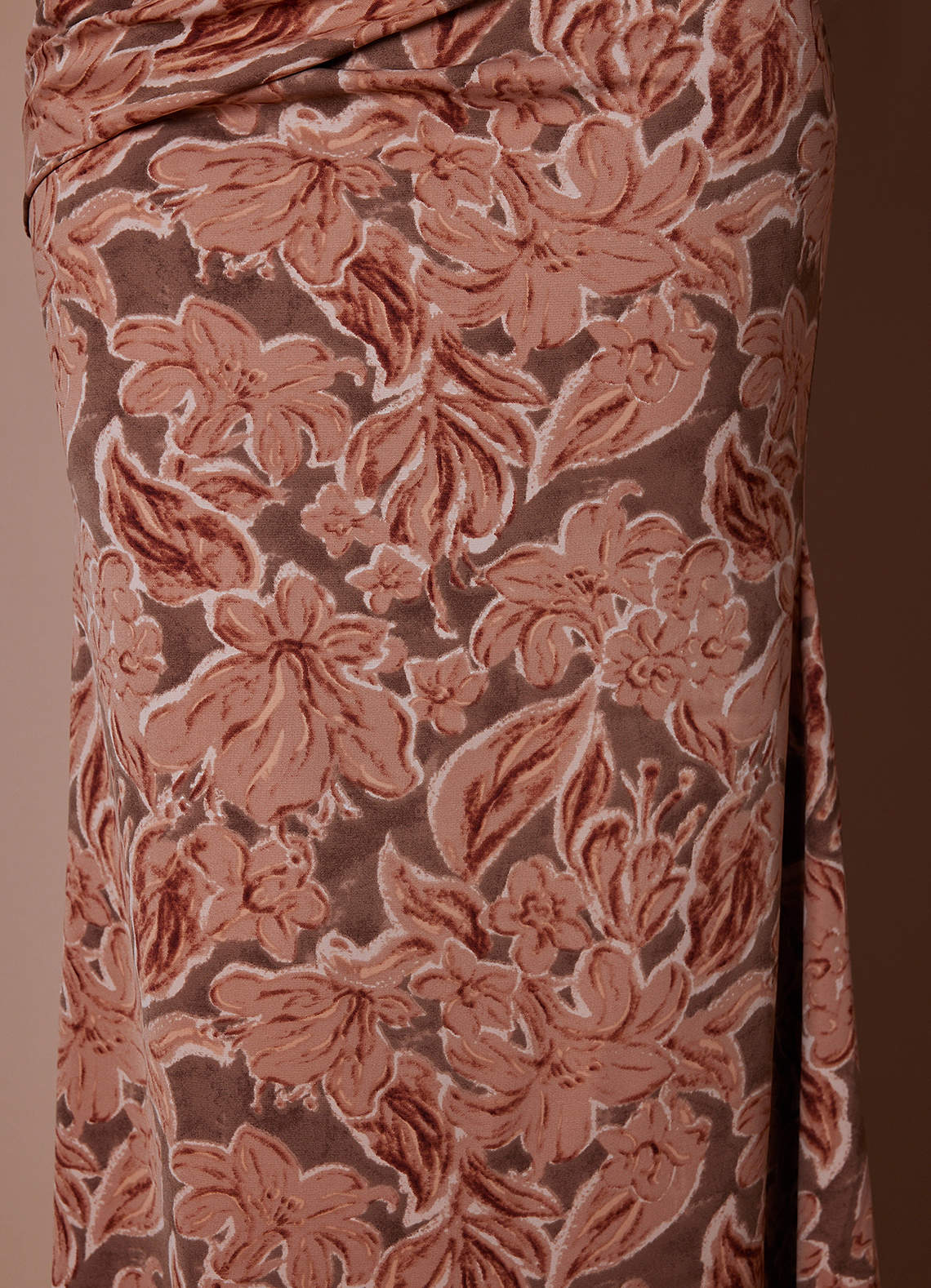 Carlie Sheath Strapless Georgette Wedding Guest Dress in Bronze Petal