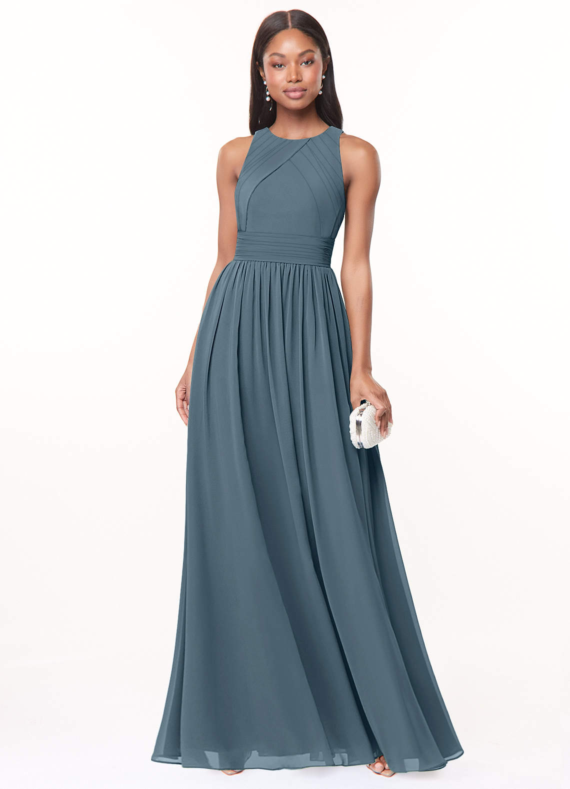 Harper A-Line Scoop-Neck Chiffon Bridesmaid Dress in Twilight