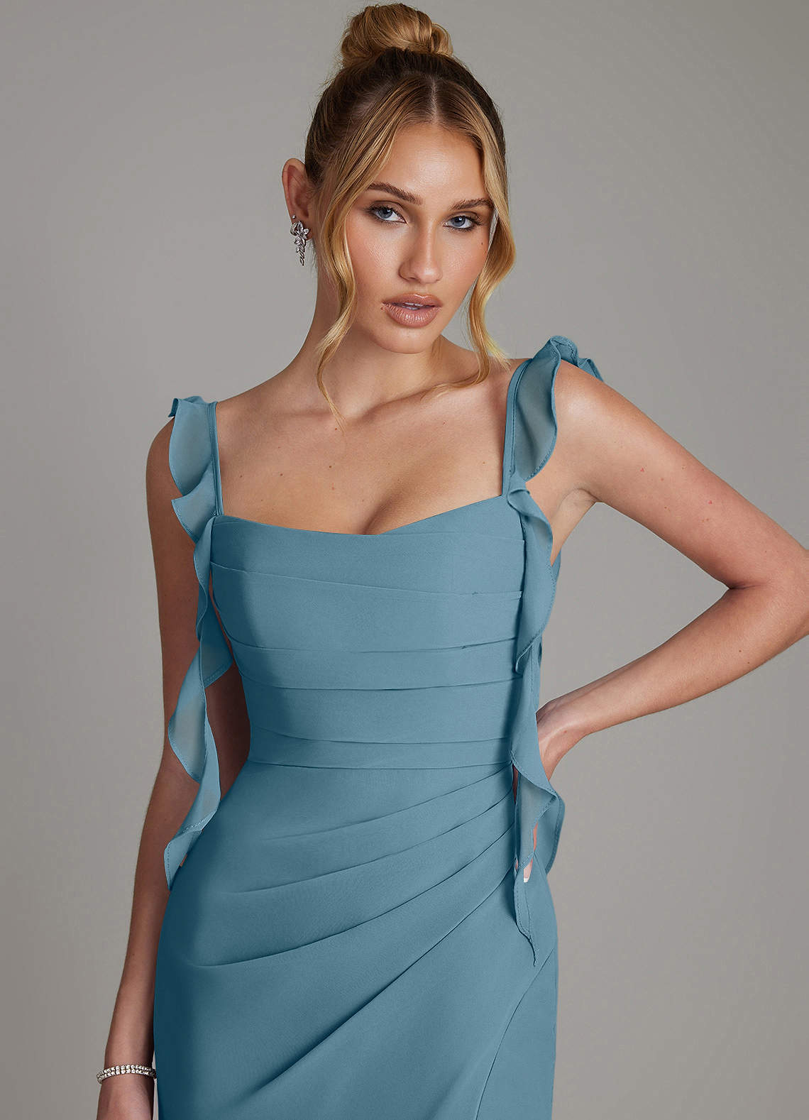 Jessamine Mermaid Sweetheart Chiffon Bridesmaid Dress in Bermuda