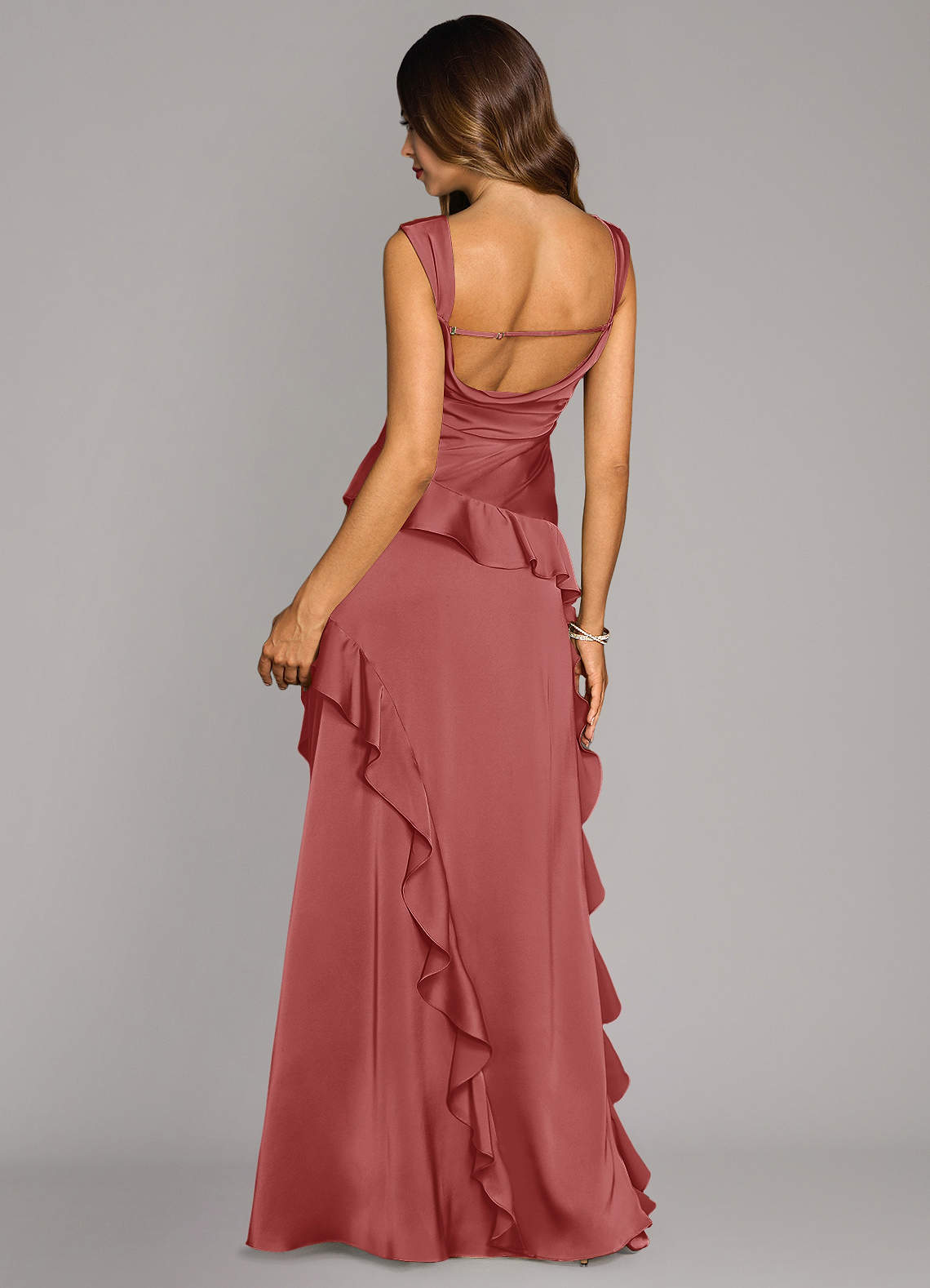 Sloane A-Line Sweetheart Stretch Satin Bridesmaid Dress in Antique Rose