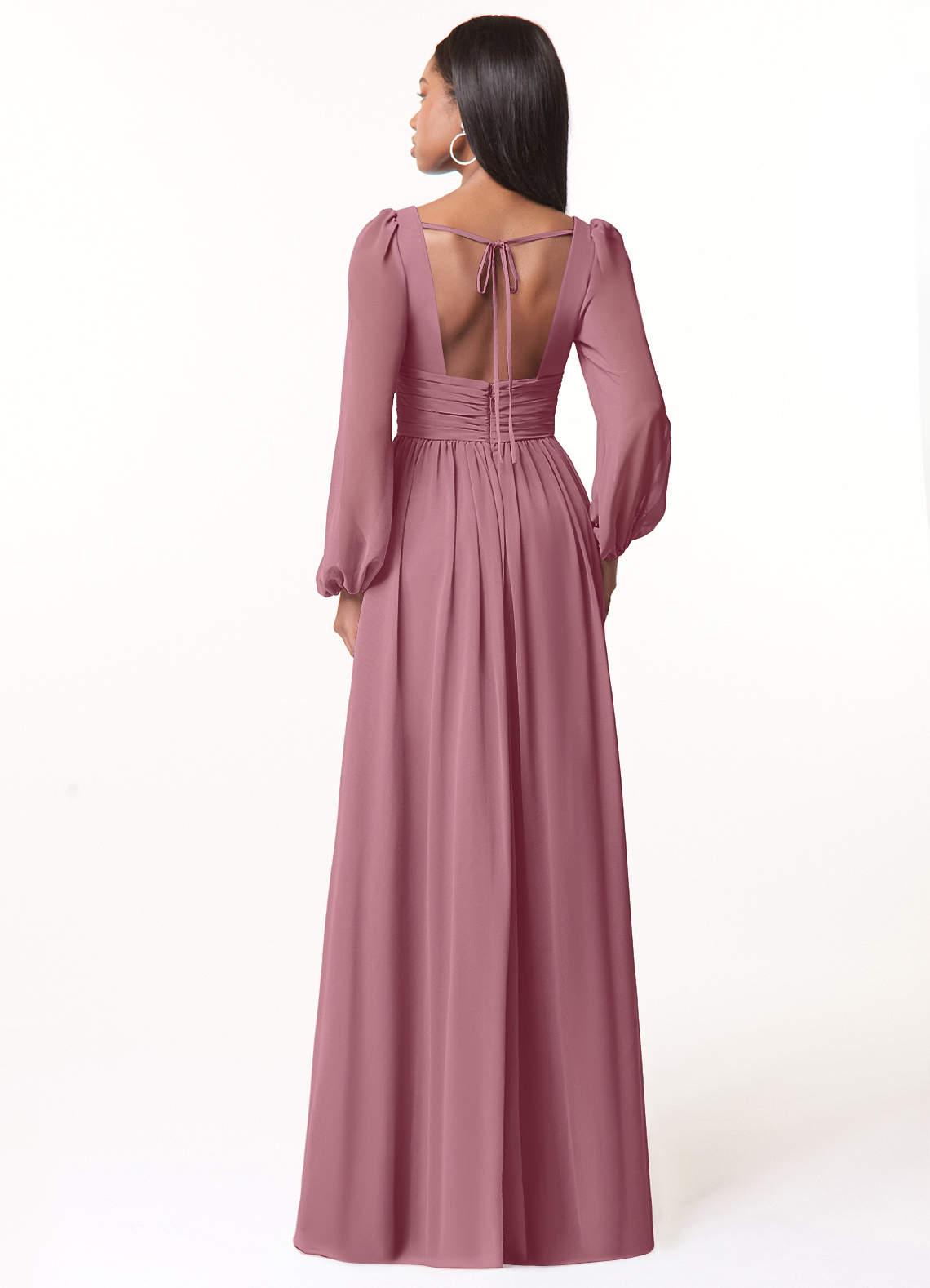 Norah A-Line V-Neck Chiffon Bridesmaid Dress in Vintage Mauve