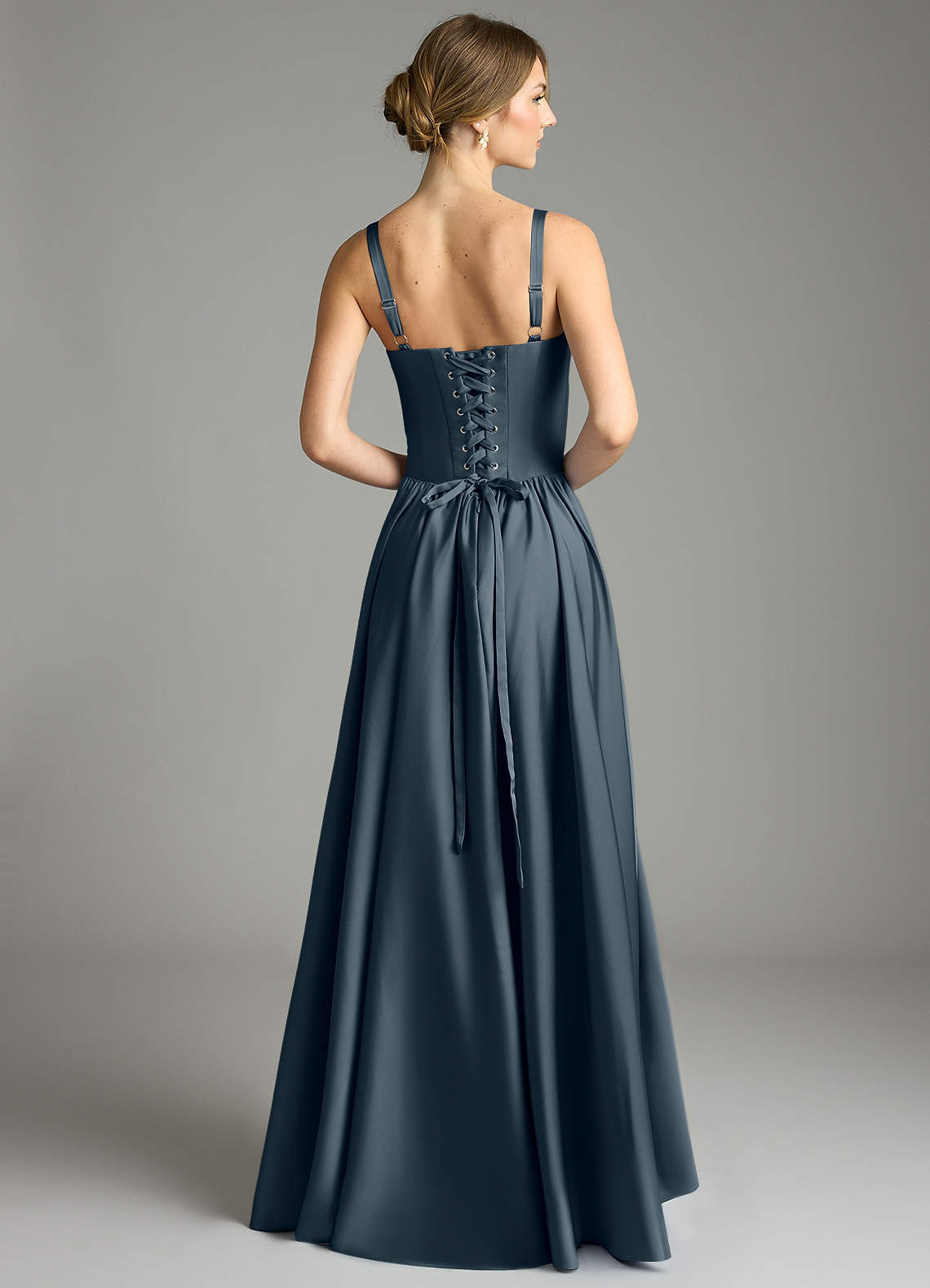 Evadina A-Line Sweetheart Stretch Satin Bridesmaid Dress in Twilight