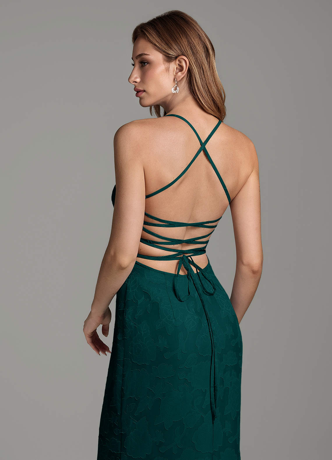 Dara Mermaid Sweetheart Floral Burnout Bridesmaid Dress in Pine