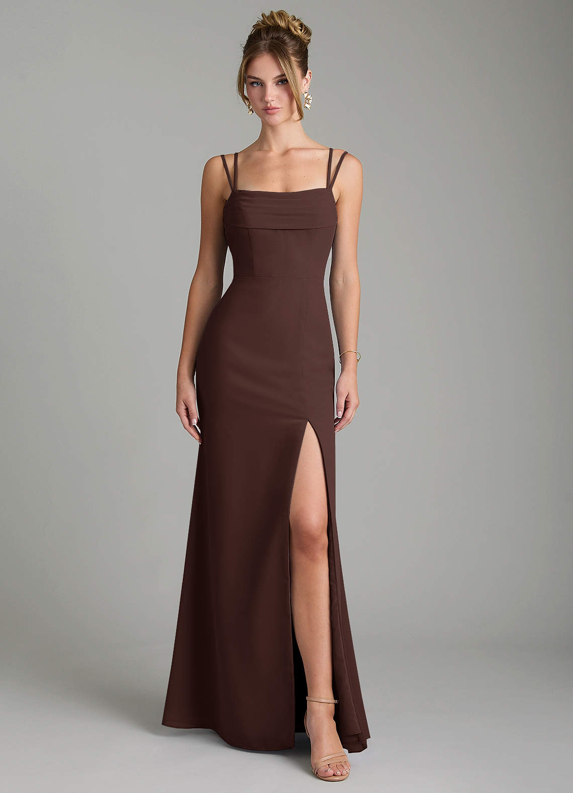 Egypt Sheath Sweetheart Chiffon Bridesmaid Dress in Ganache