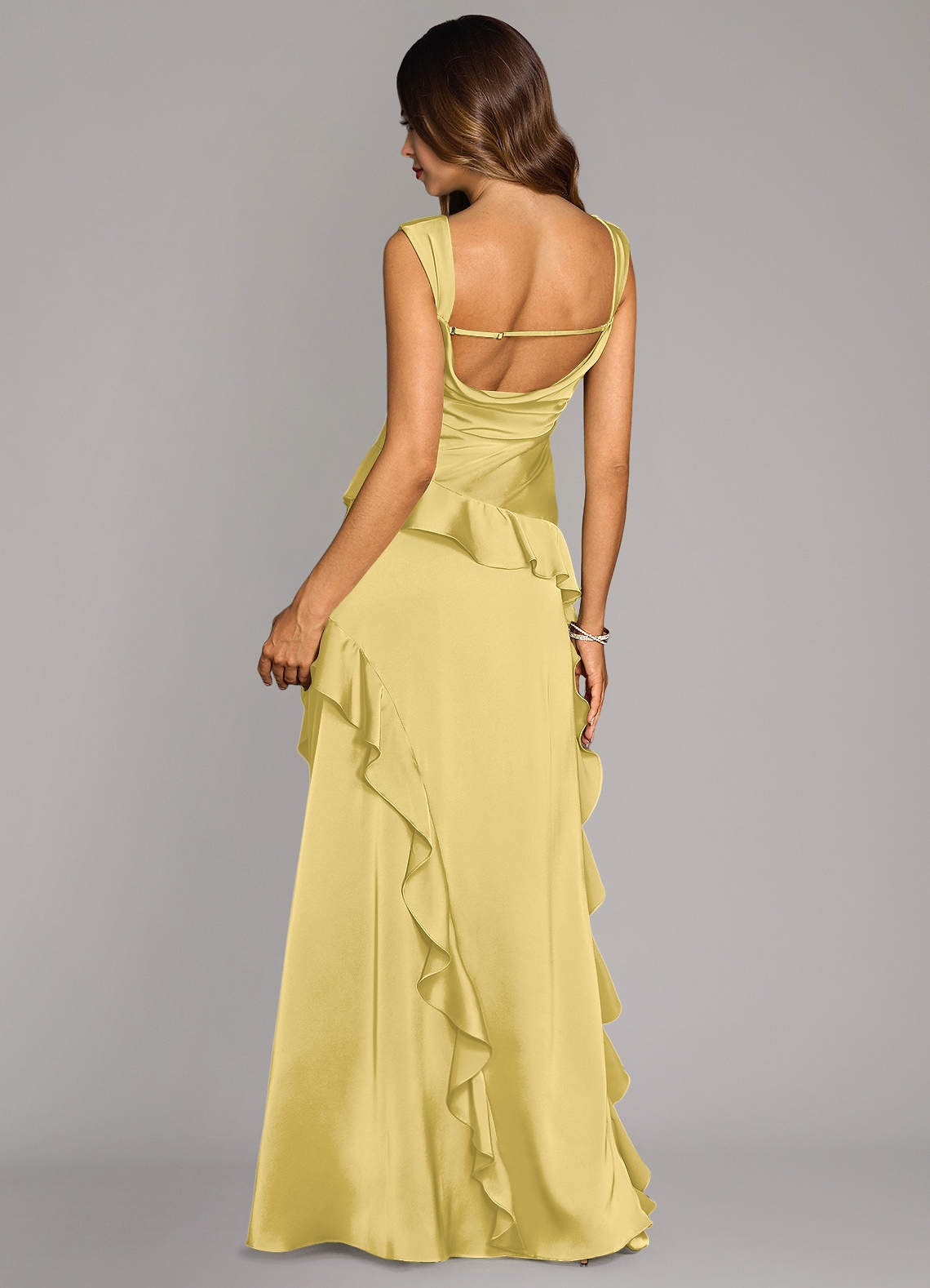 Sloane A-Line Sweetheart Stretch Satin Bridesmaid Dress in Canary