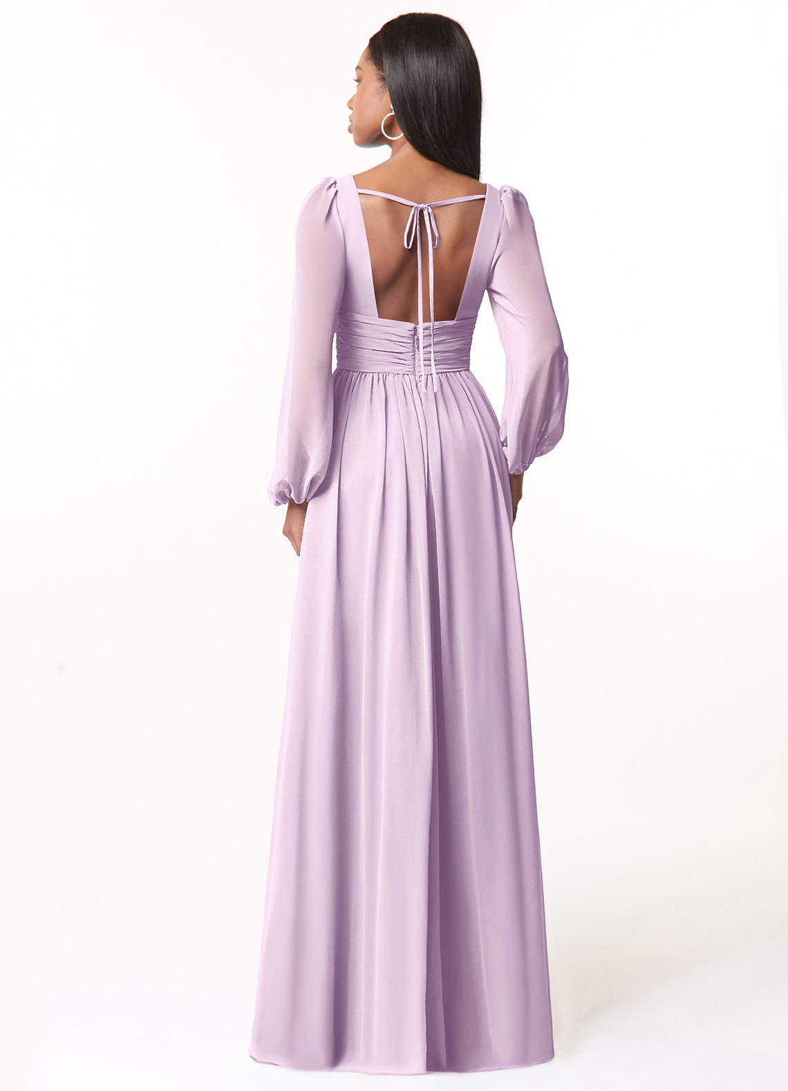Norah A-Line V-Neck Chiffon Bridesmaid Dress in Frosted Lilac
