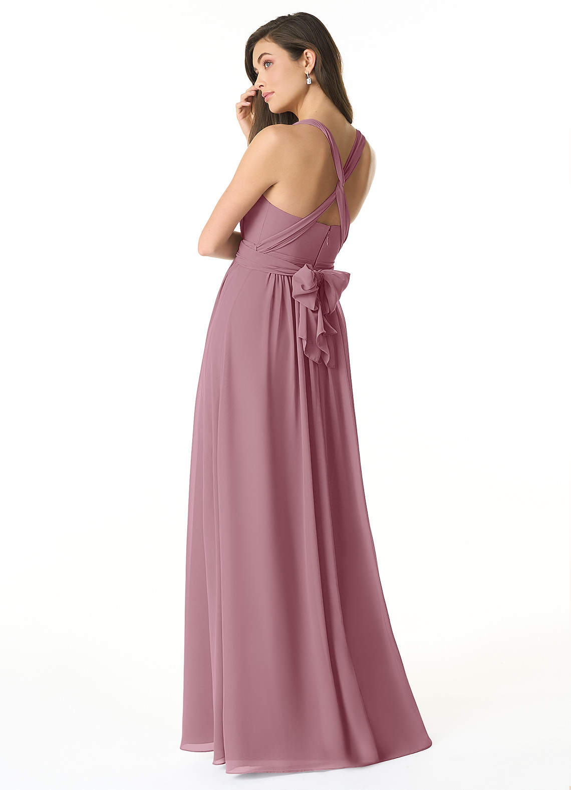Olani A-Line V-Neck Chiffon Bridesmaid Dress in Vintage Mauve