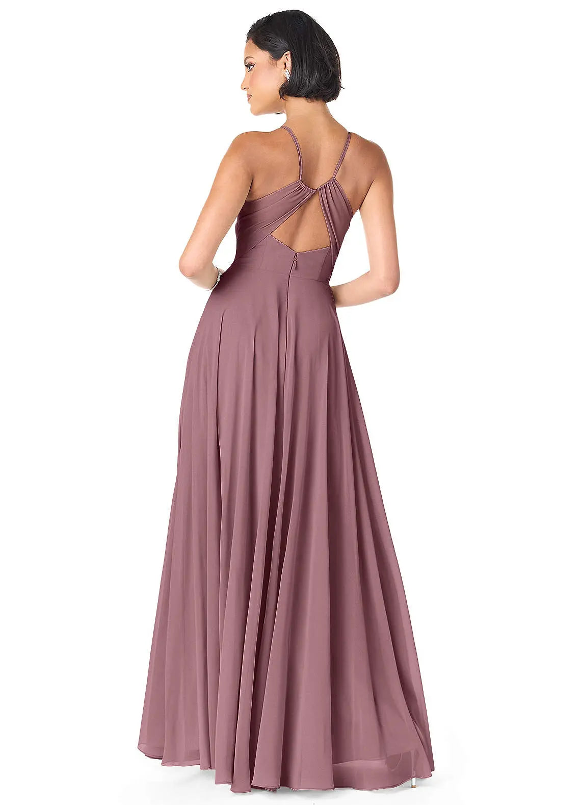 Avelina A-Line V-Neck Chiffon Bridesmaid Dress in Amethyst