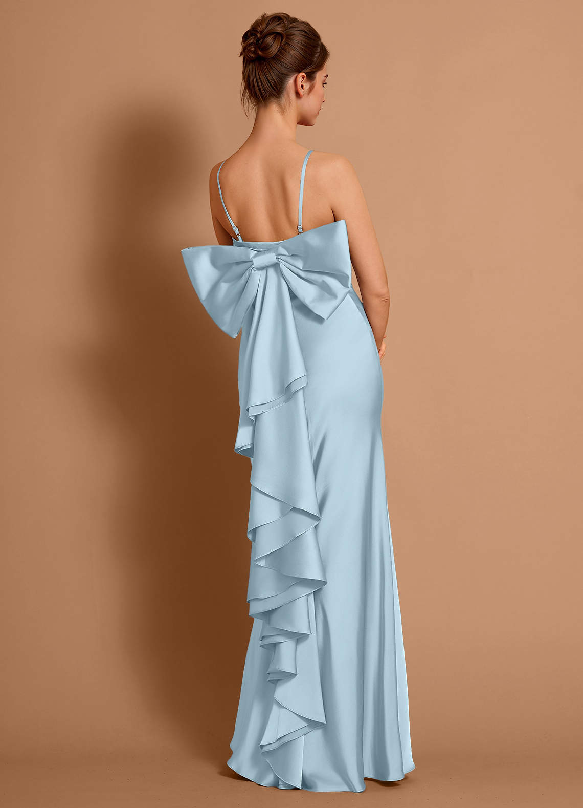 Aveline Mermaid Strapless Stretch Satin Evening Dress in Haze Pink