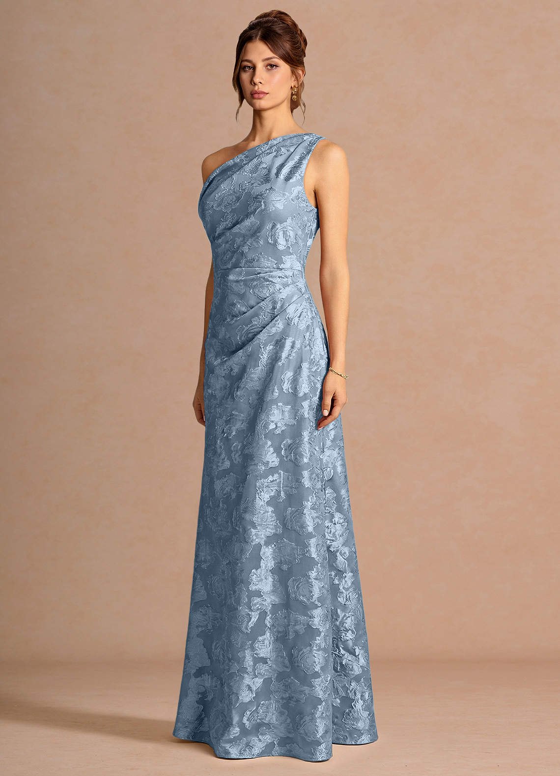 Kismet Mermaid One-Shoulder Fil Coupé Wedding Guest Dress in Lemon Sorbet
