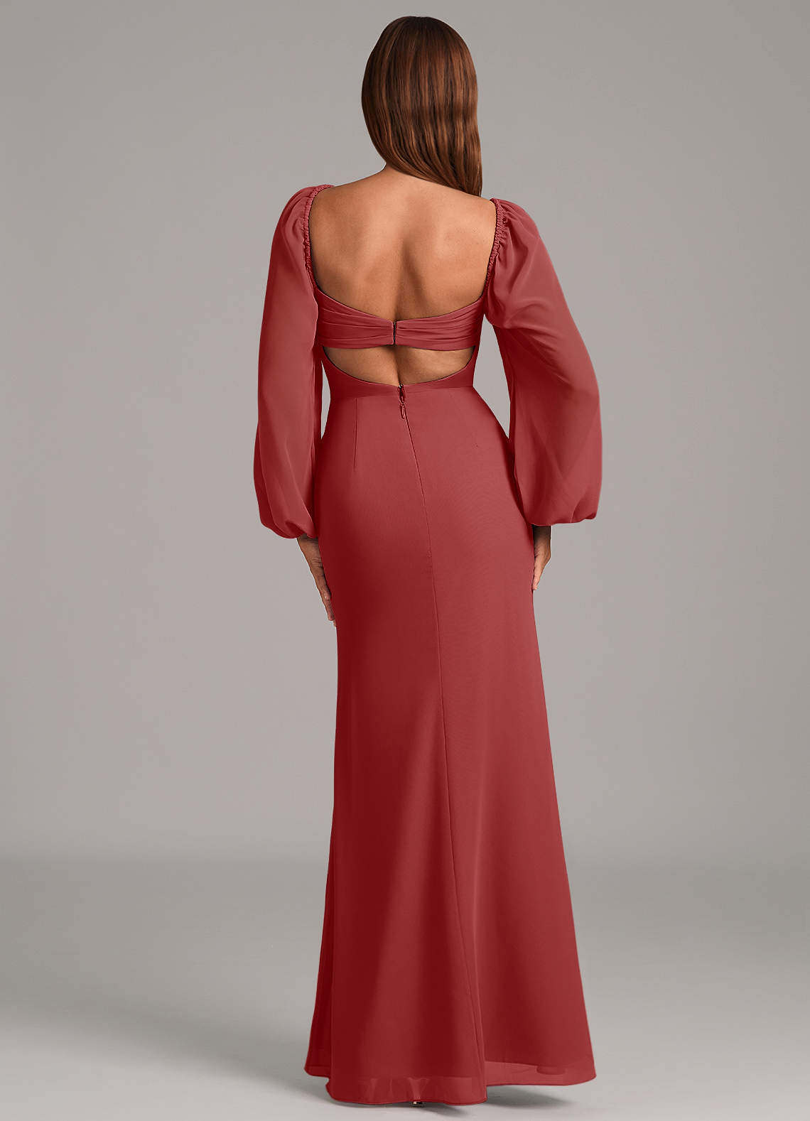 Brixley Mermaid Sweetheart Chiffon Bridesmaid Dress in Rust