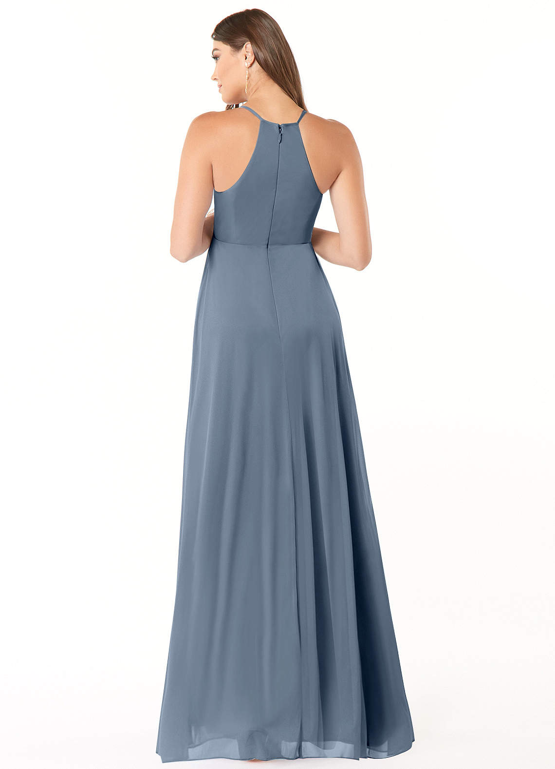 Annabelle A-Line V-Neck Mesh Bridesmaid Dress in Twilight