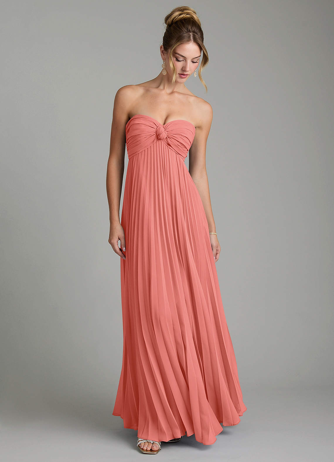 Tempest A-Line Sweetheart Chiffon Bridesmaid Dress in Salmon Pink