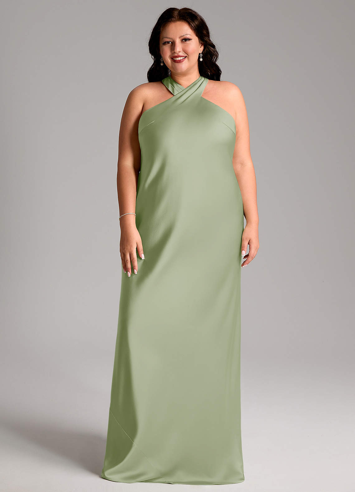 Doretta Mermaid Halter Stretch Satin Bridesmaid Dress