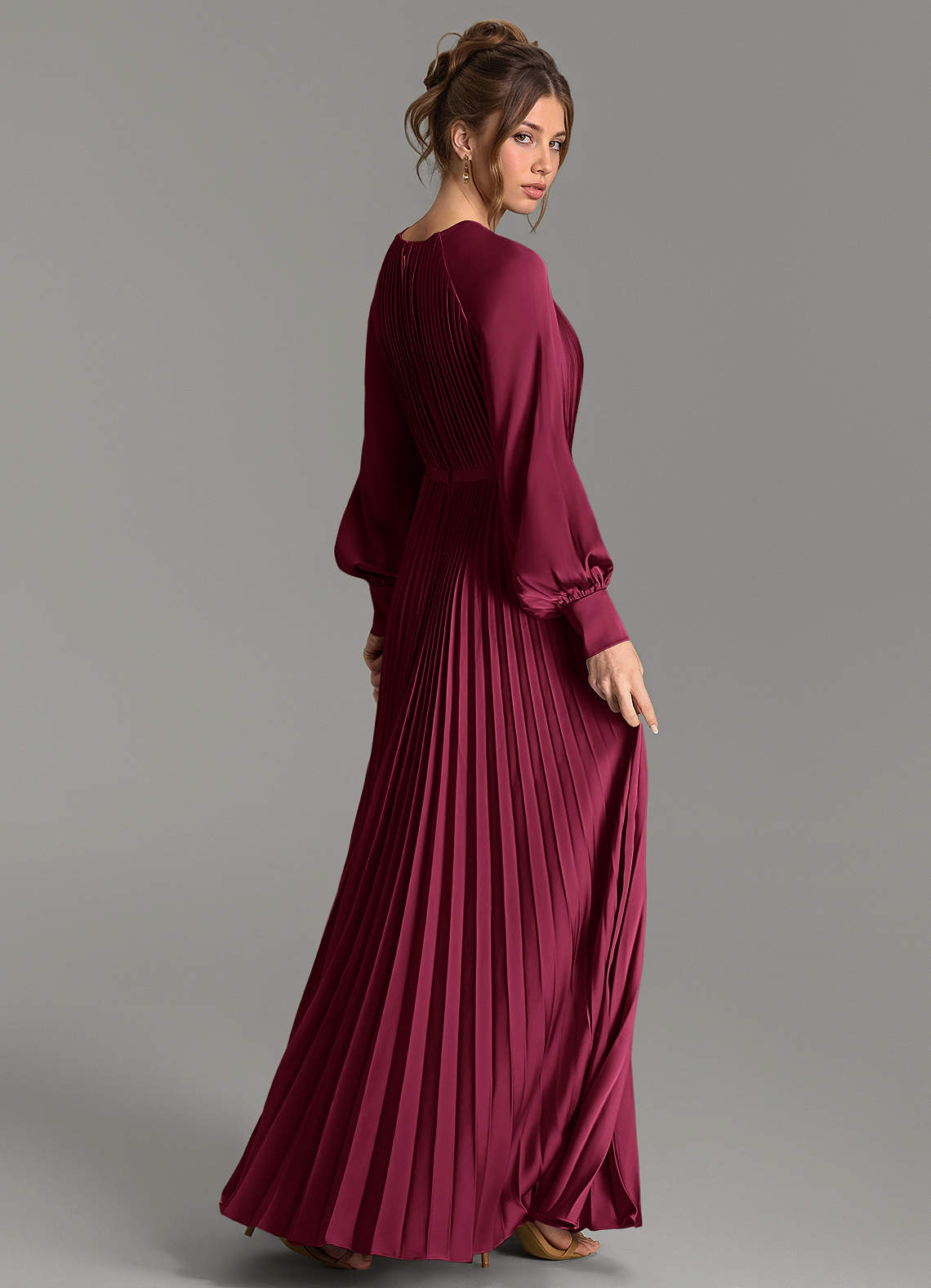 Grayson A-Line Scoop-Neck Stretch Satin Bridesmaid Dress