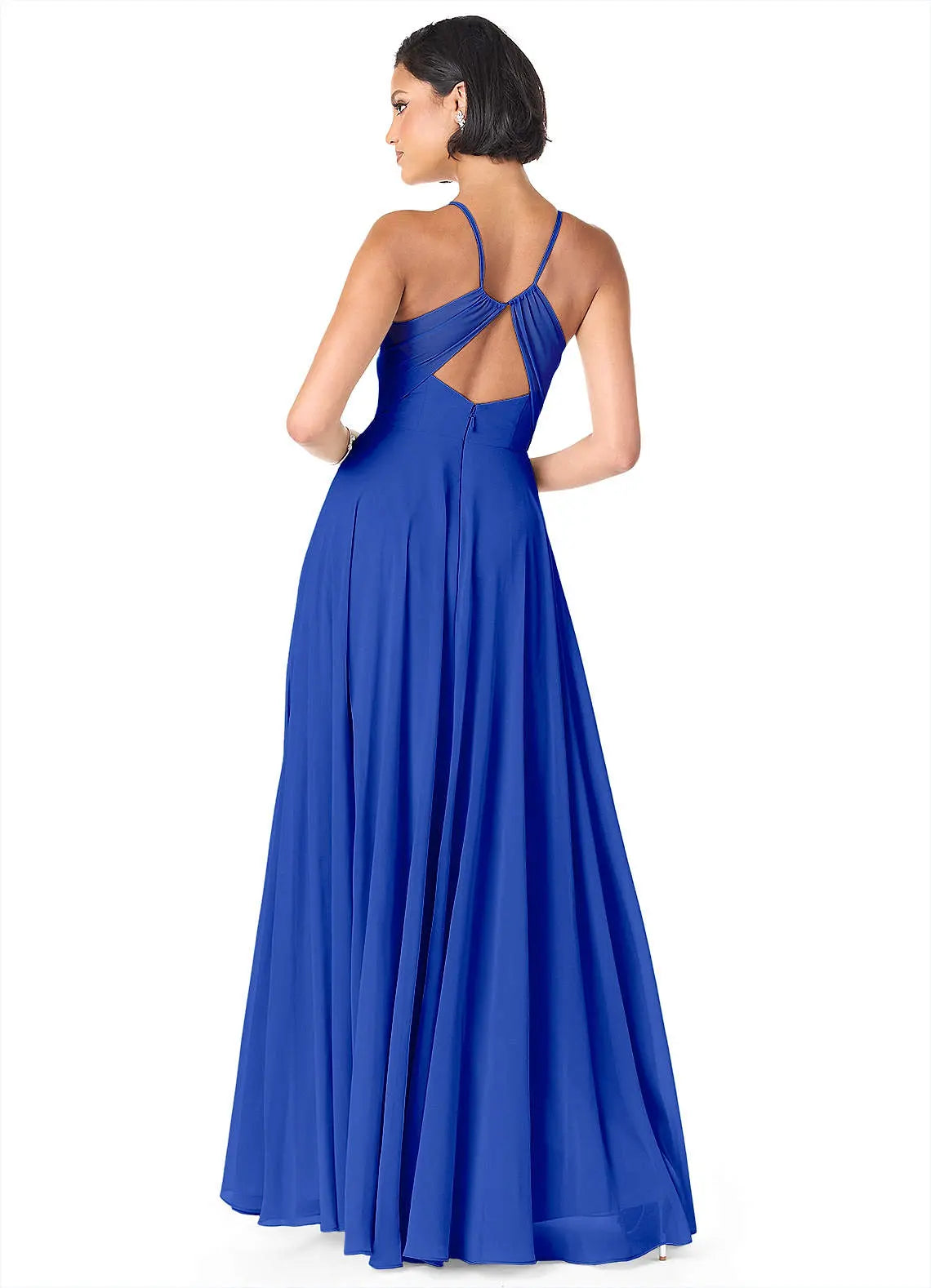 Avelina A-Line V-Neck Chiffon Bridesmaid Dress in Royal Blue