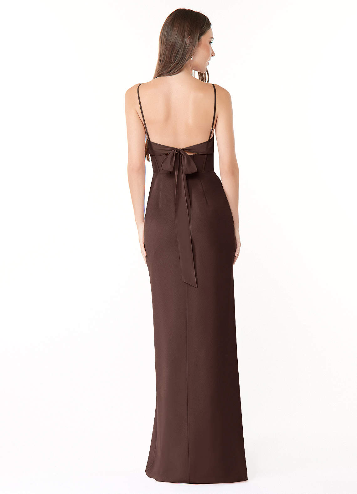 Mai Sheath Cowl-Neck Chiffon Bridesmaid Dress in Ganache