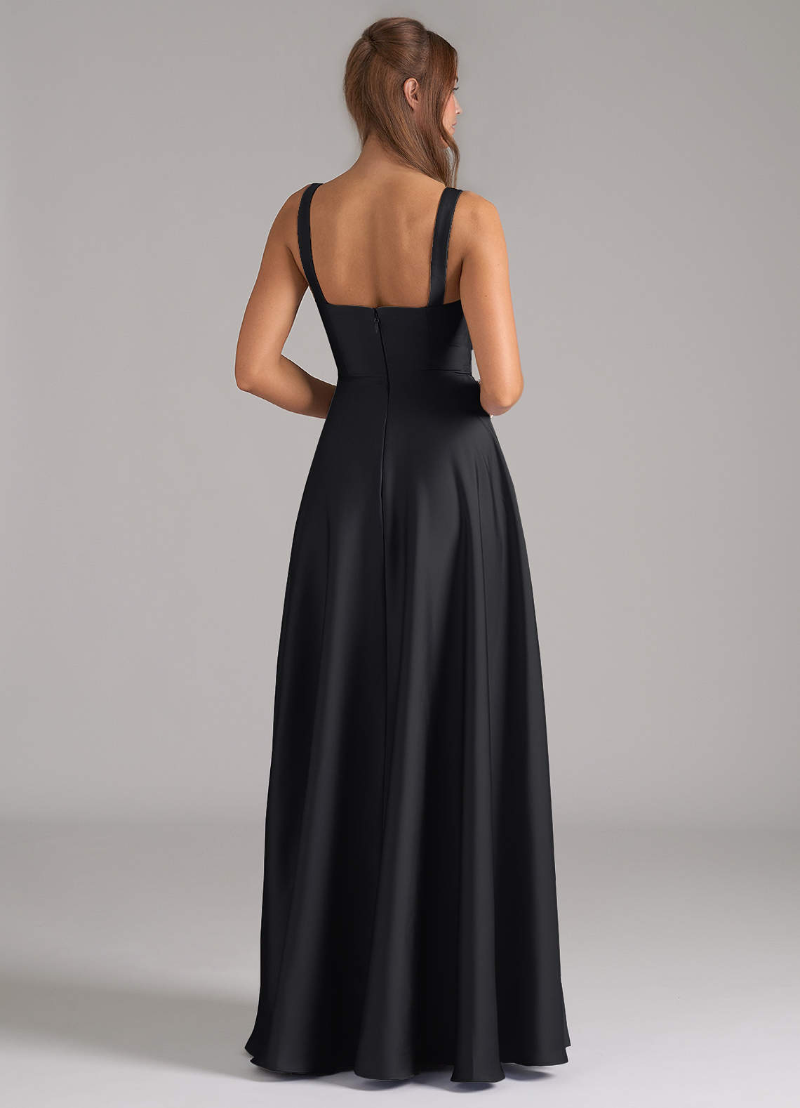 Shaude A-Line Square-Neck Stretch Satin Bridesmaid Dress