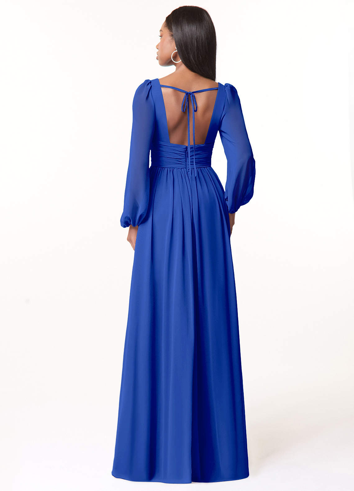 Norah A-Line V-Neck Chiffon Bridesmaid Dress in Royal Blue