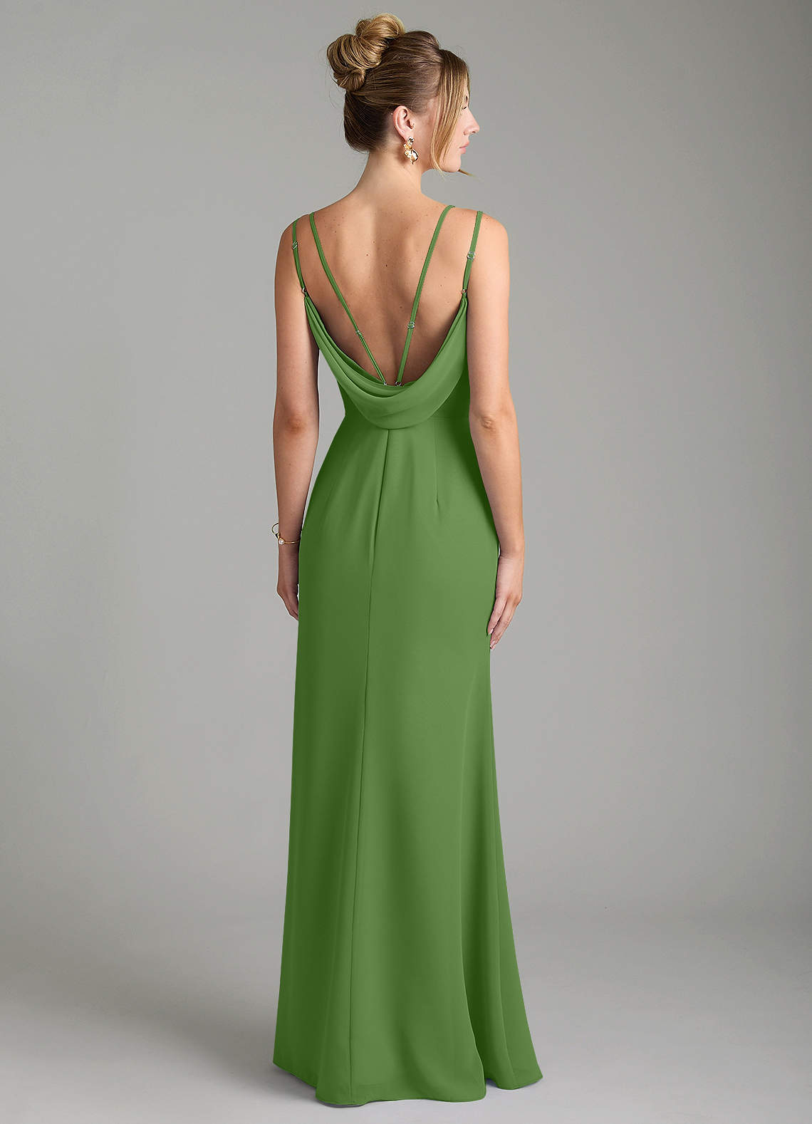 Egypt Sheath Sweetheart Chiffon Bridesmaid Dress in Basil