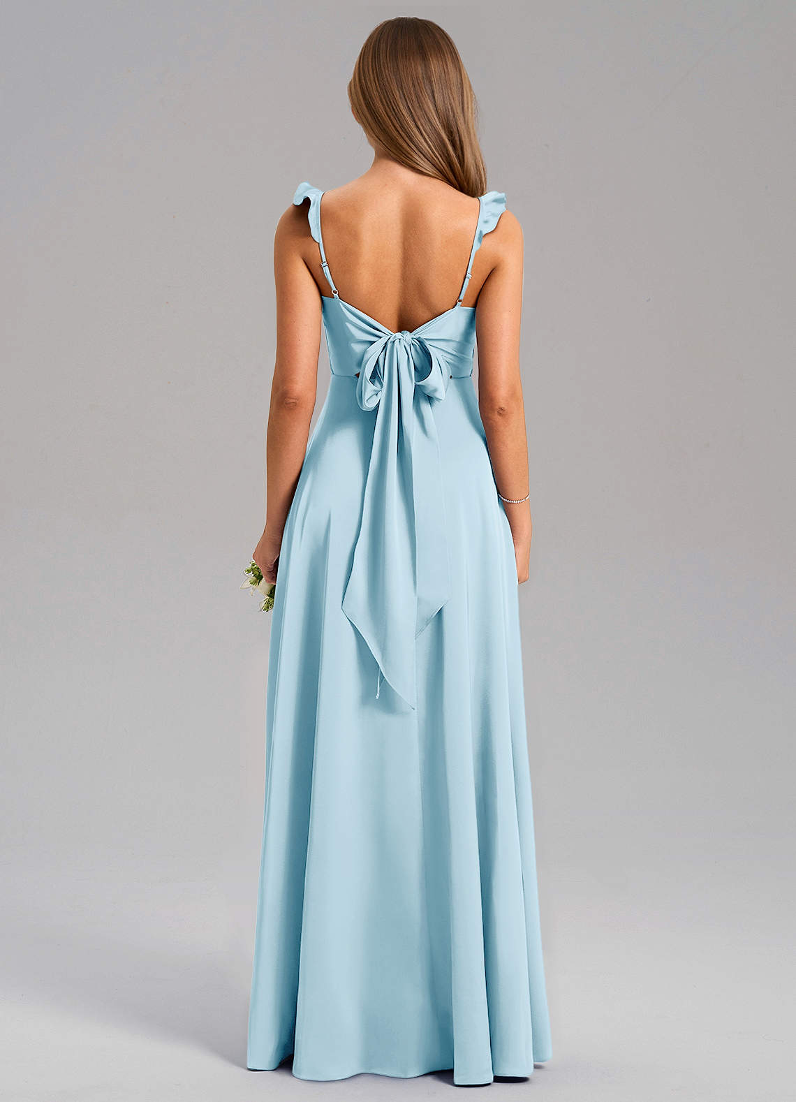 Everett A-Line V-Neck Chiffon Bridesmaid Dress in Sky Blue