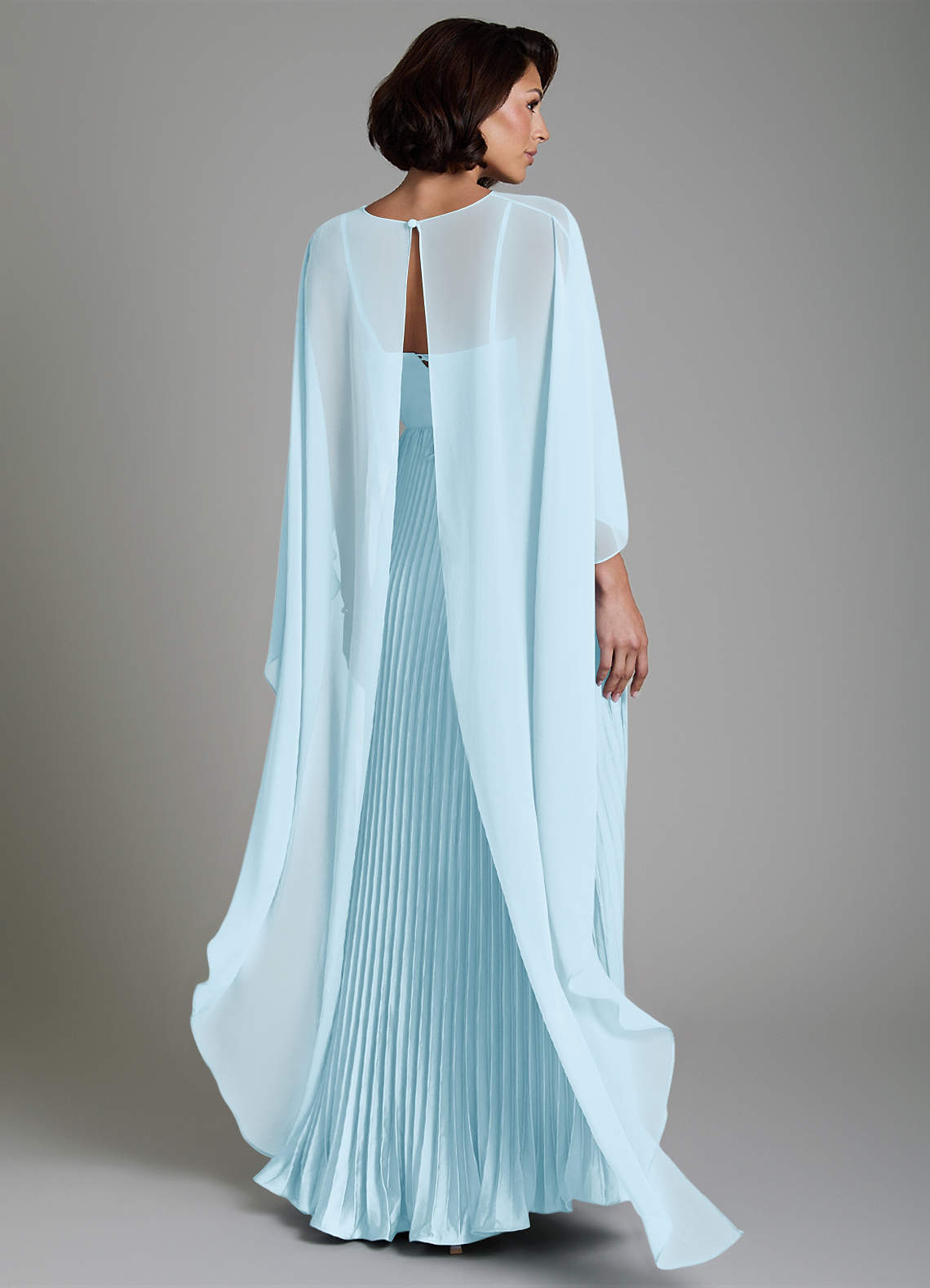 Micah A-Line Sweetheart Stretch Satin and Chiffon Bridesmaid Dress in Sky Blue