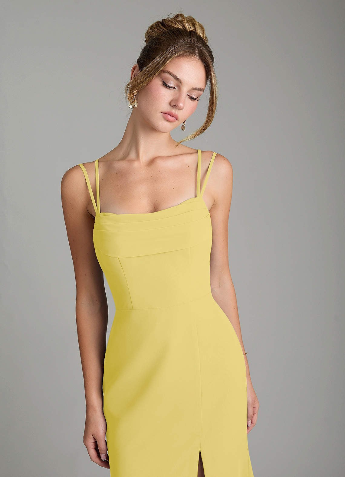 Egypt Sheath Sweetheart Chiffon Bridesmaid Dress in Canary