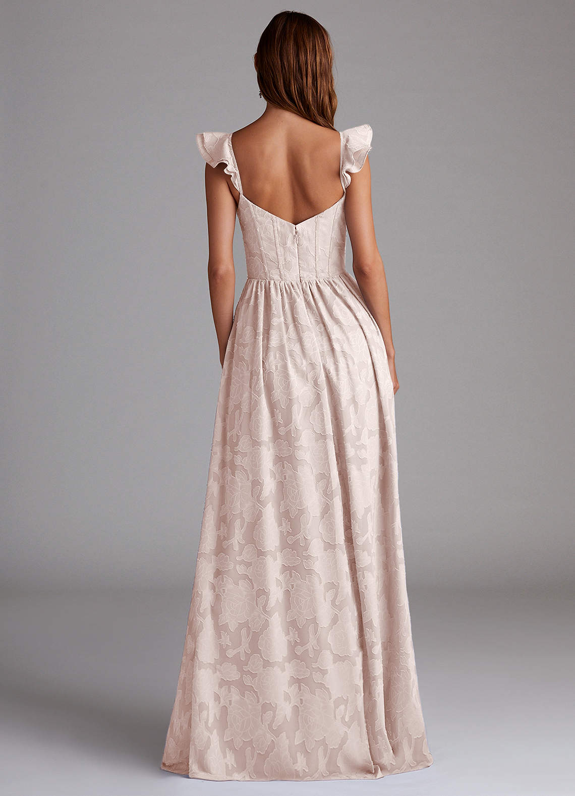 Denisse A-Line Sweetheart Floral Burnout Bridesmaid Dress in Blushing Pink
