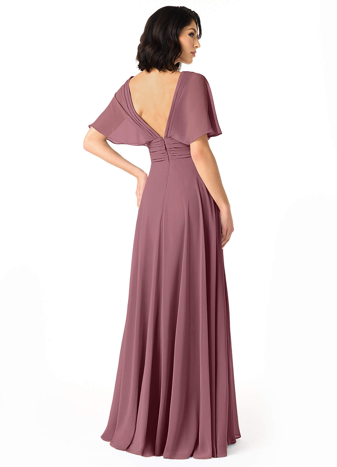 Pamela A-Line V-Neck Chiffon Bridesmaid Dress in Amethyst