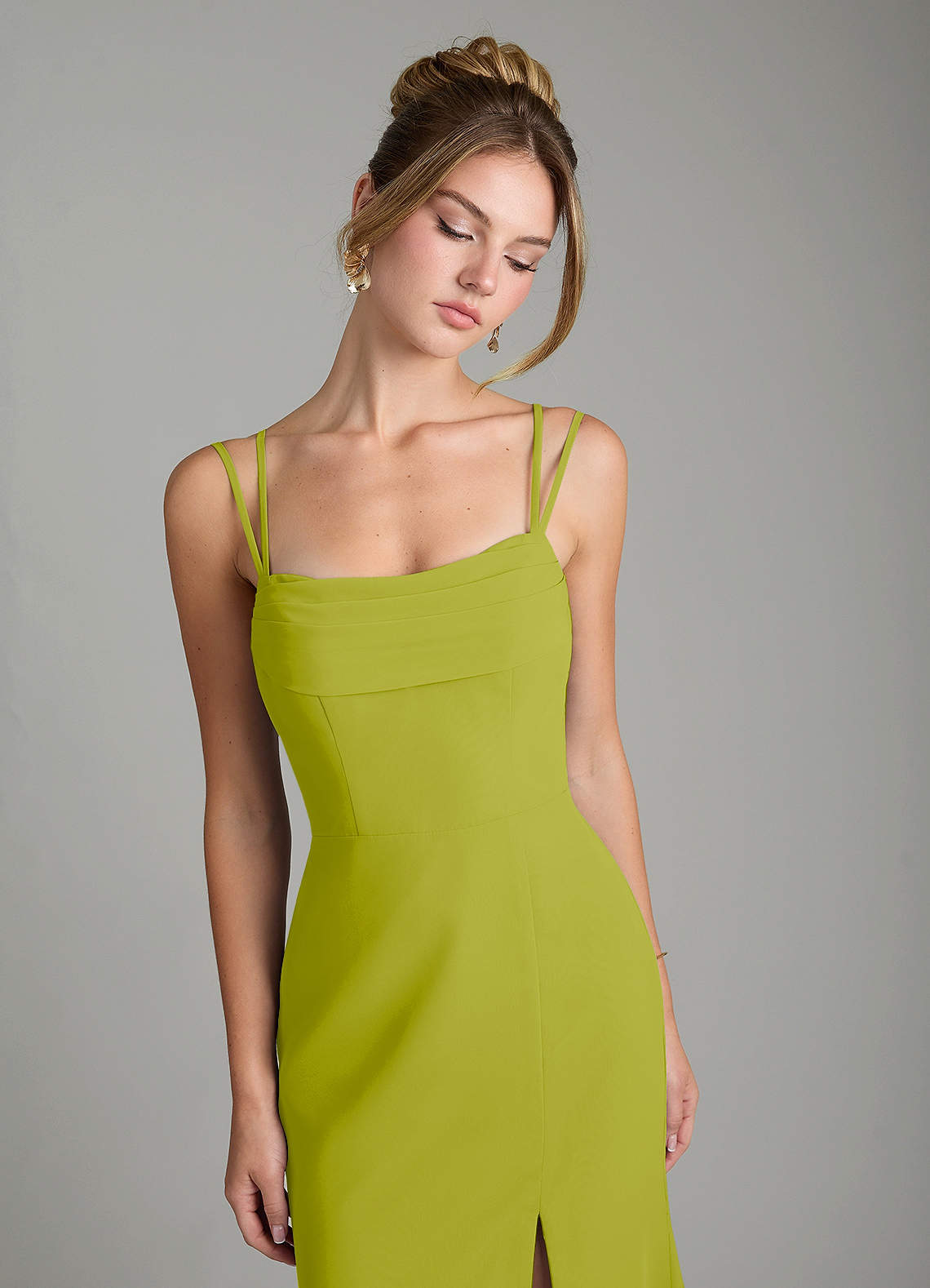 Egypt Sheath Sweetheart Chiffon Bridesmaid Dress in Lemongrass