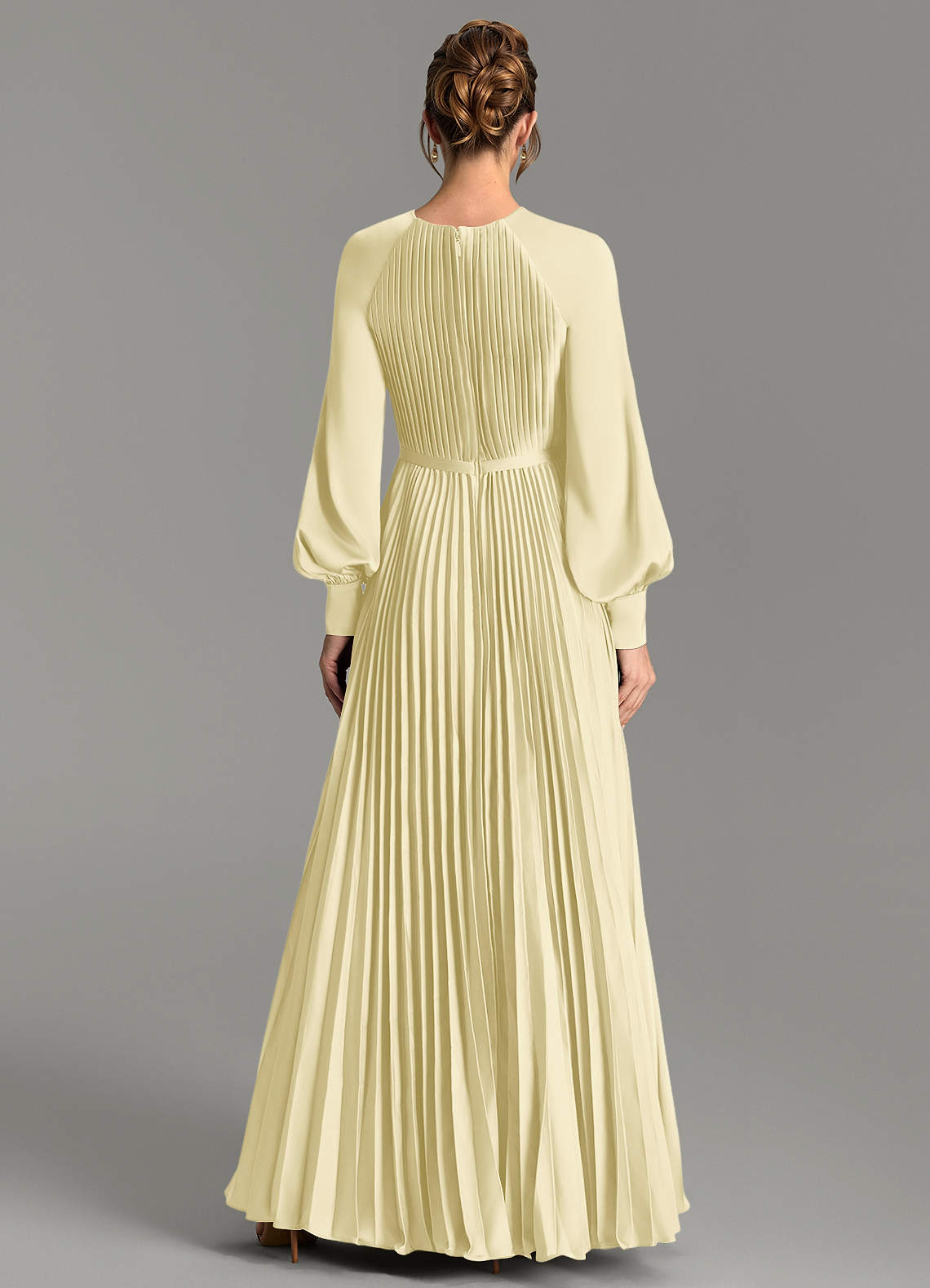 Grayson A-Line Scoop-Neck Stretch Satin Bridesmaid Dress in Lemon Sorbet