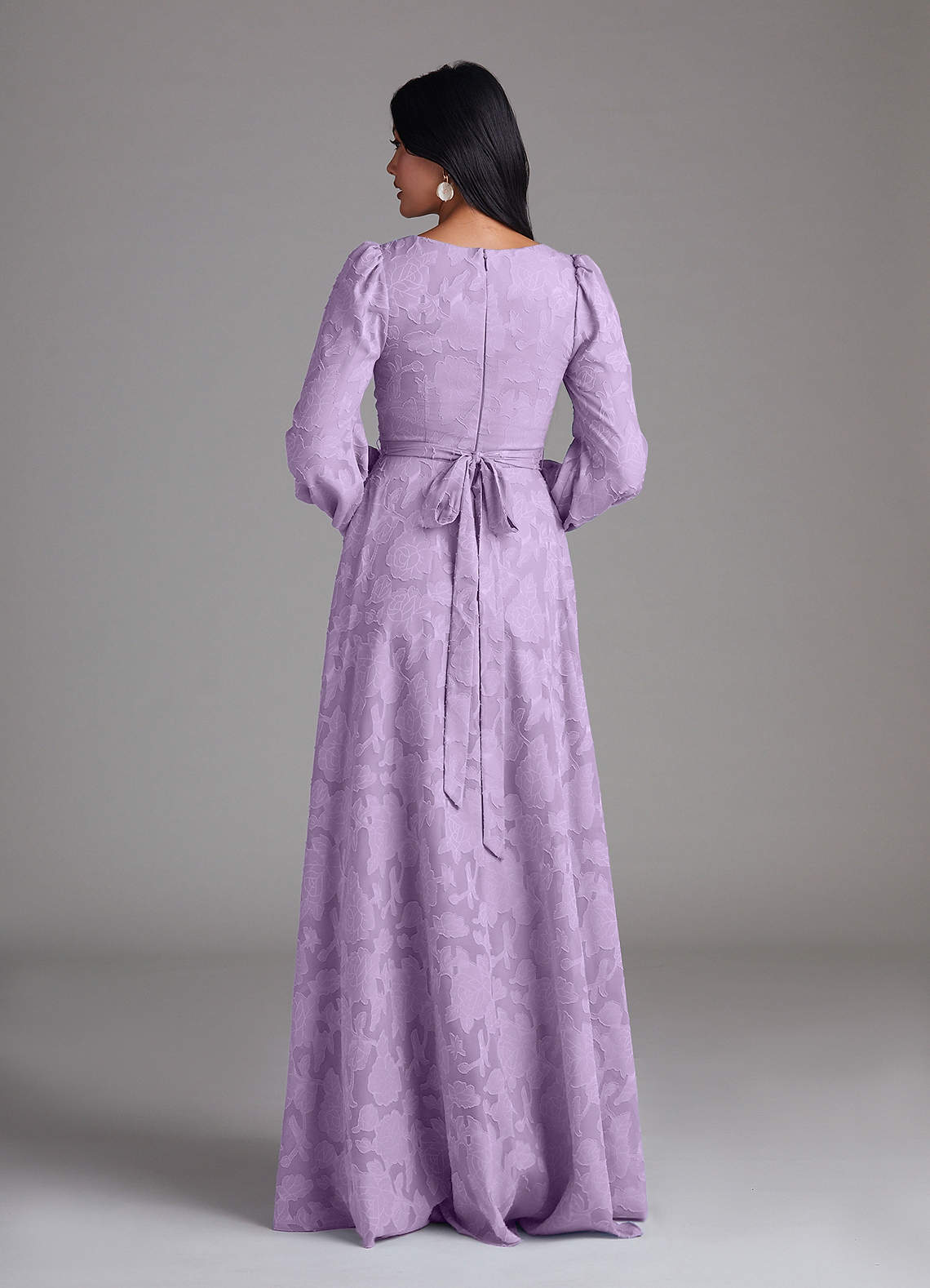 Leonia A-Line Square-Neck Stretch Satin Bridesmaid Dress in Lilac