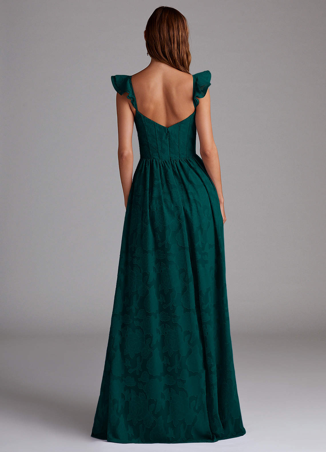 Denisse A-Line Sweetheart Floral Burnout Bridesmaid Dress in Pine