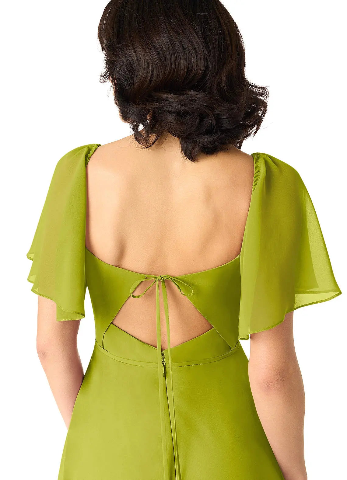 Chloe A-Line Sweetheart Chiffon Bridesmaid Dress in Lemongrass