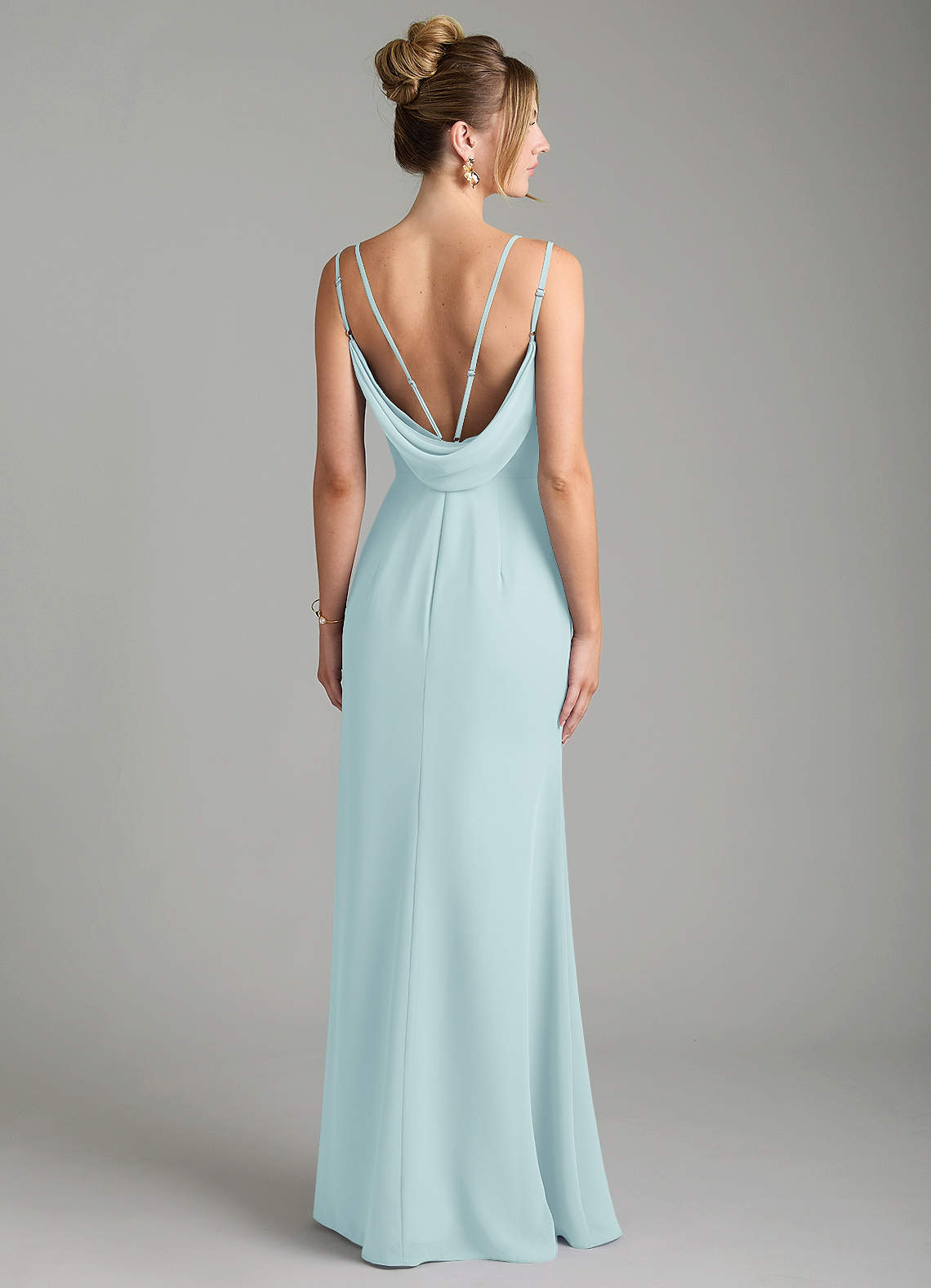 Egypt Sheath Sweetheart Chiffon Bridesmaid Dress in Sea Glass